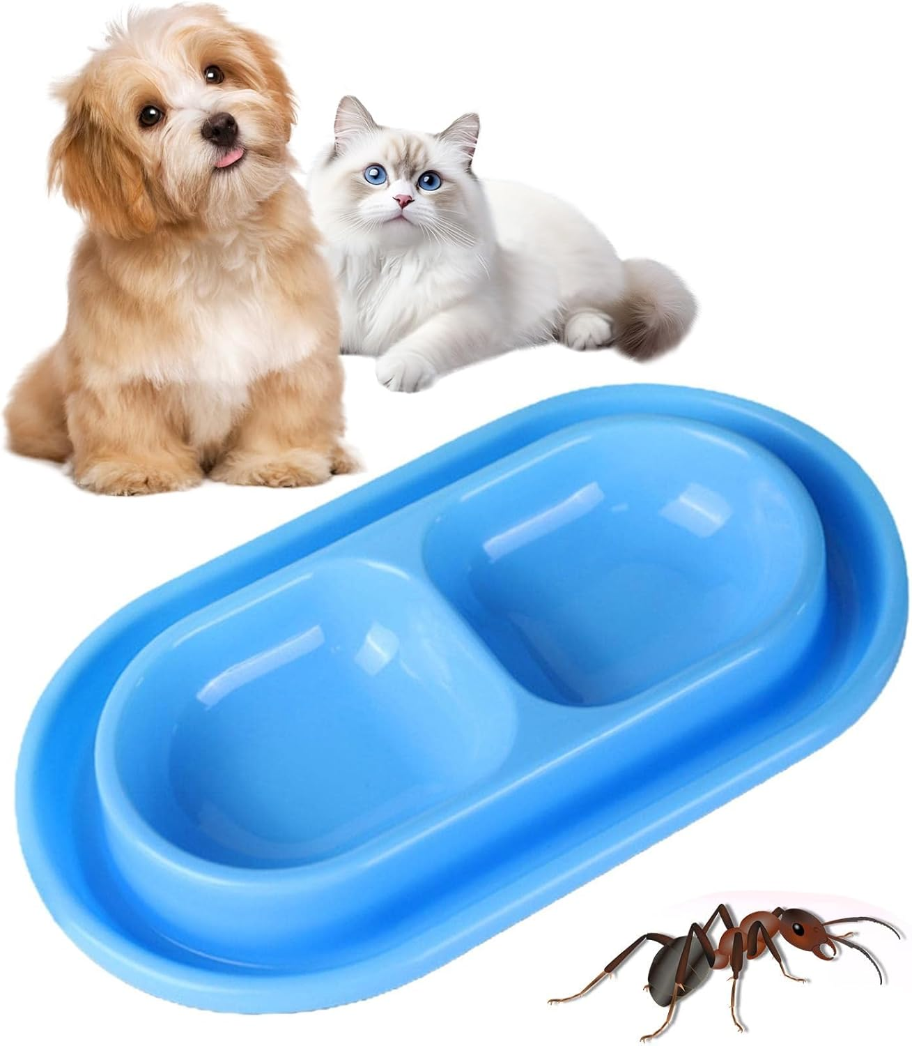Velmoriah Ant Proof Cat Dog Food Bowl, 25Oz/4Cups Non-Slip Pet Water and Food Bowls, Dog Feeding Bowl Pet Food Dish for Dogs Cats