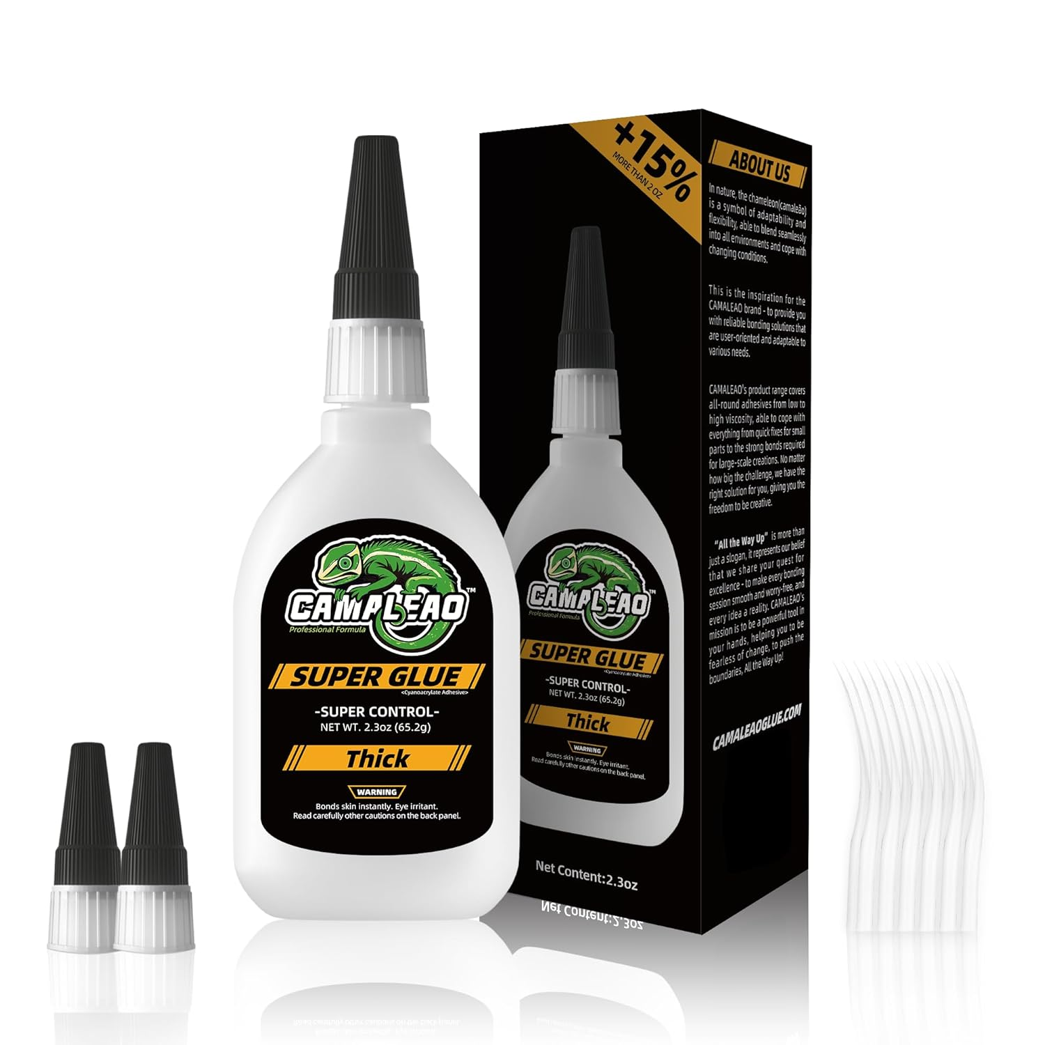 Thick Super Glue, 4.6 Oz Super Control Cyanoacrylate (CA) Glue, Extra Caps and Microtips, 2610 PSI High Strength Instant Adhesive for Wood, Metal, Large Gap, Archery Fletching image number 1