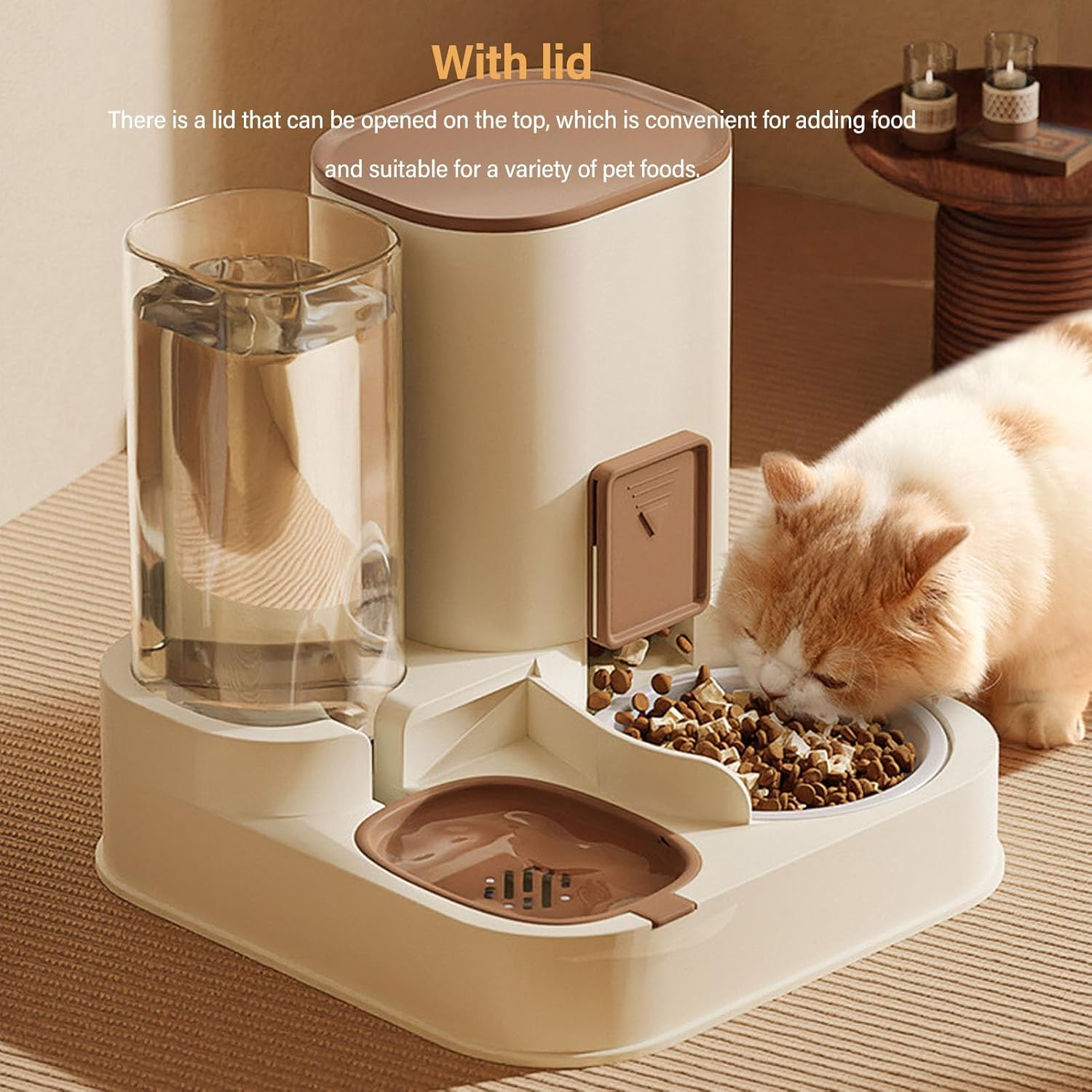 Pet Feeder and Water Dispenser, 2 in 1 Automatic Pet Waterer with Large Capacity Food Dispenser, Detachable, Easy to Clean, for Small to Large Pets image number 4