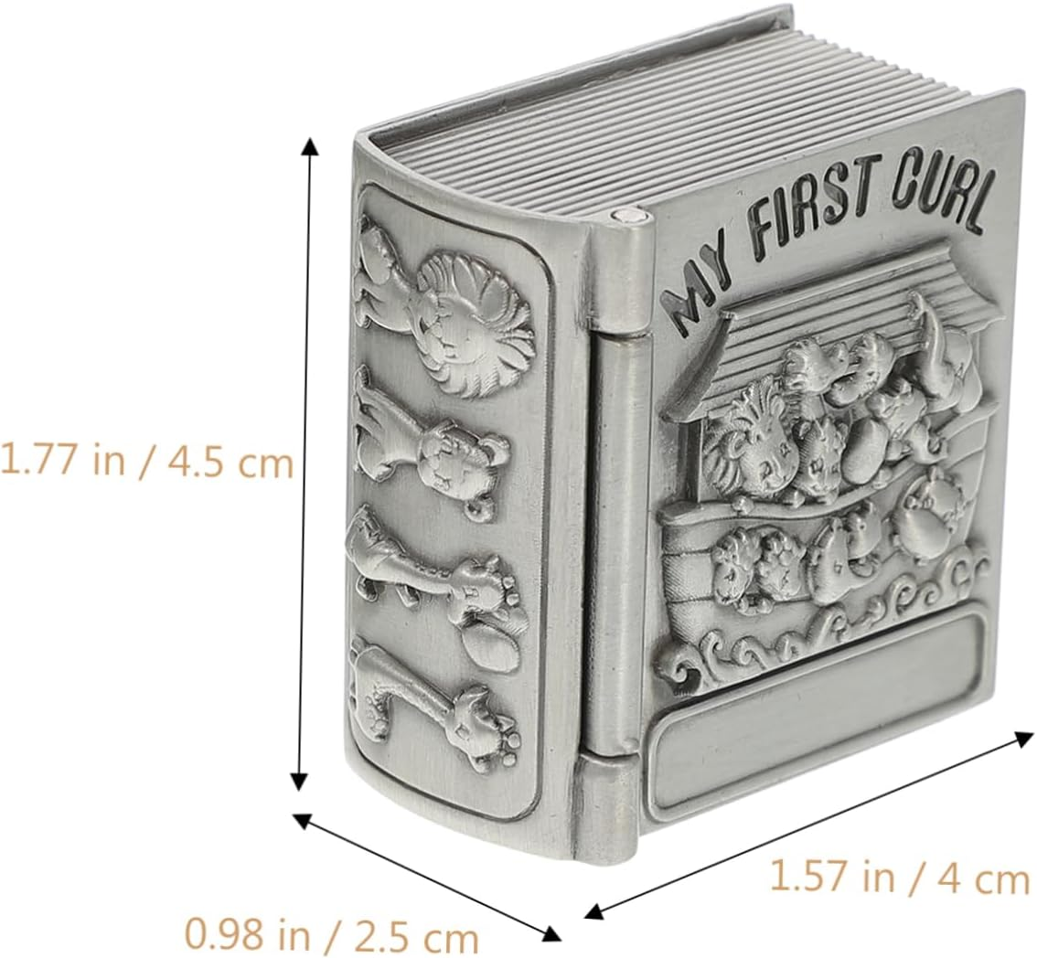 2 Pcs Baby First Tooth Metal Keepsake Boxes Lanugo Curl Storage for Newborns Silver Vintage Tooth Collection Case
