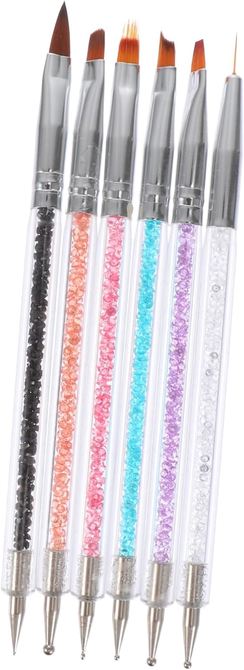 6Pcs Manicure Pens Set Dual Ended Nail Art Drawing Tools for DIY Designs for Fine Details and Patterns Manicure Accessory for Nail Art Lovers image number 6