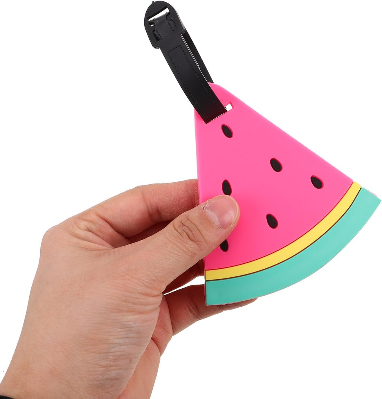 DIKACA PVC Watermelon Luggage Tags for Women Lightweight Travel Id Labels for Holiday Suitcases Versatile Baggage Tags for Beach Trips Compact and Flexible Travel Essentials image number 4