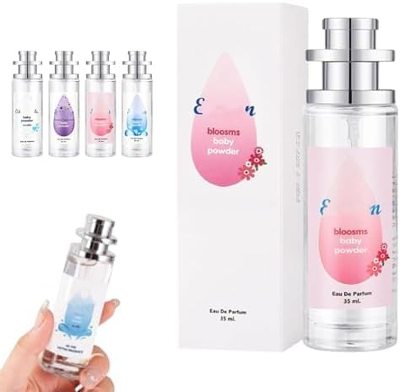 Elyven Baby Powder Perfume, Ebyveen Powder Perfume, Baby-Soft Perfumes Spray, an Eau De Parfums, Floral & Creamy Aroma for Women & Men (4PCS)