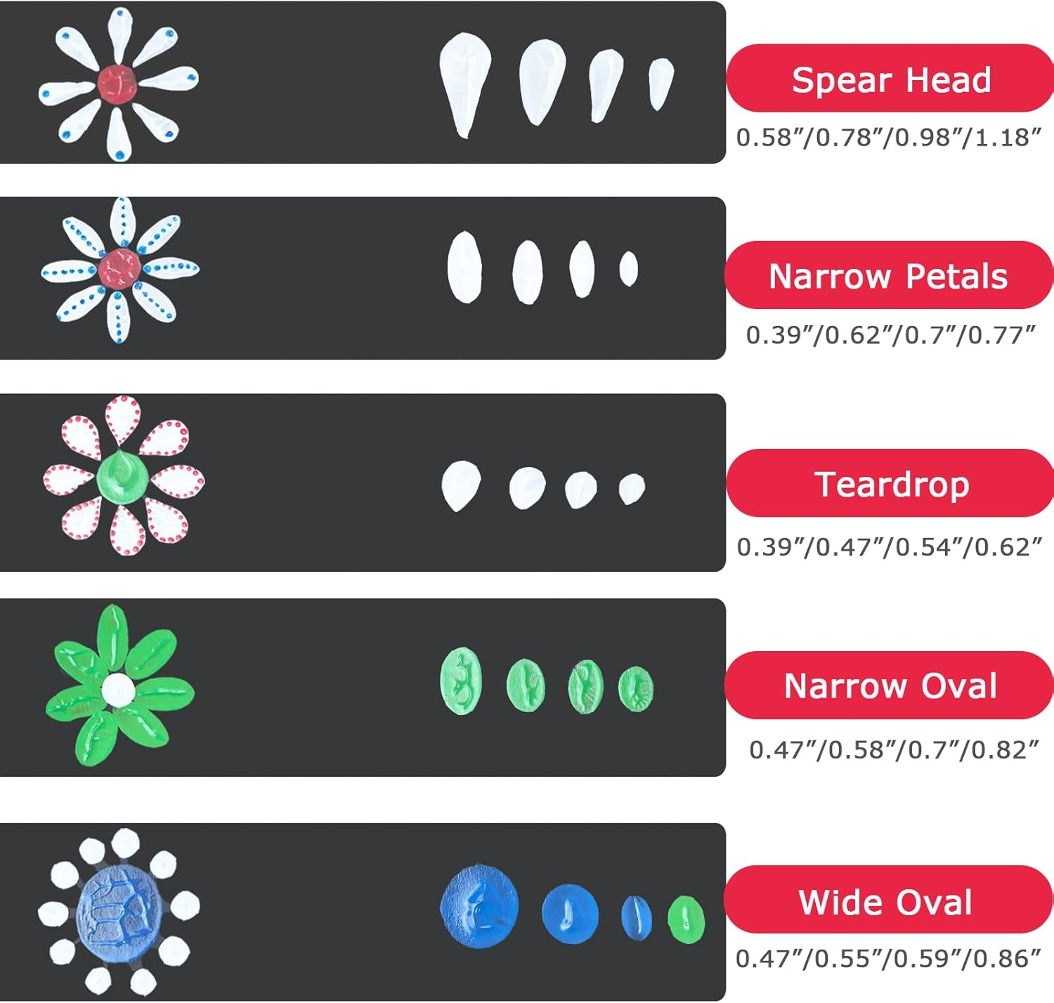 Flower Petal Dotting Tools for Painting Mandalas, 20 Shapes Dotting Pens, Shapes of Various Oval, Teardrop, Petals, Dot Painting Pen for Craft, Embossing Dot Tool for Painting Rocks, 10 Pens image number 2