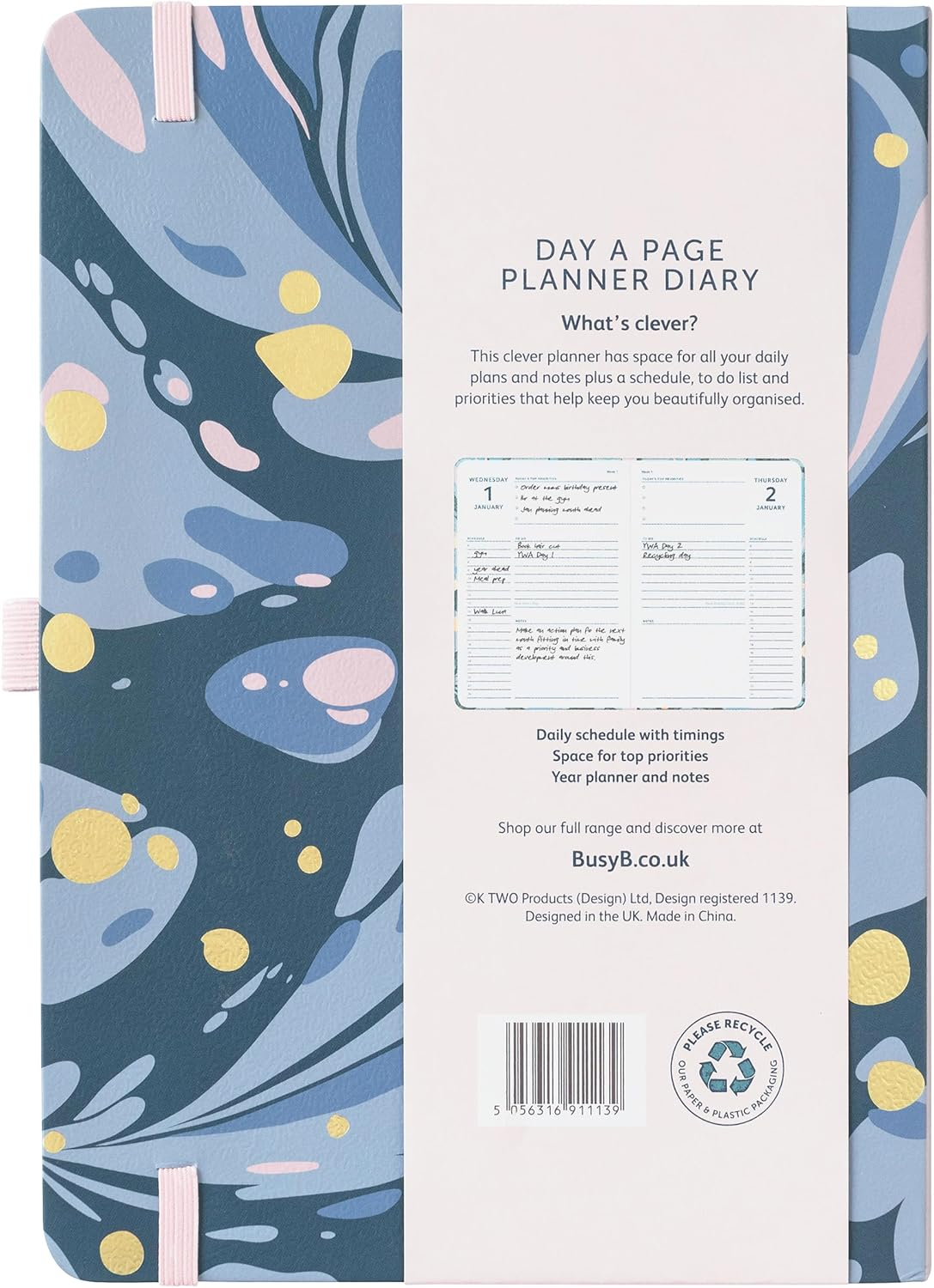 Busy B 2025 Diary Day a Page Planner - A5 Marble Design for Weekly Planner - Compact Diary with Hour-By-Hour Layout, To-Do Lists & Notes - Ideal for Students, Teachers & Professionals image number 6