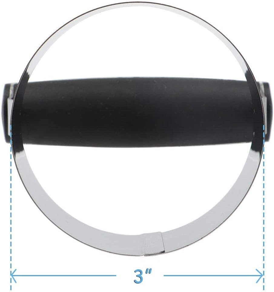 HULISEN 3 Inch Biscuit Cutter, Stainless Steel round Cookies Cutter with Soft Grip Handle, Gift Package image number 1