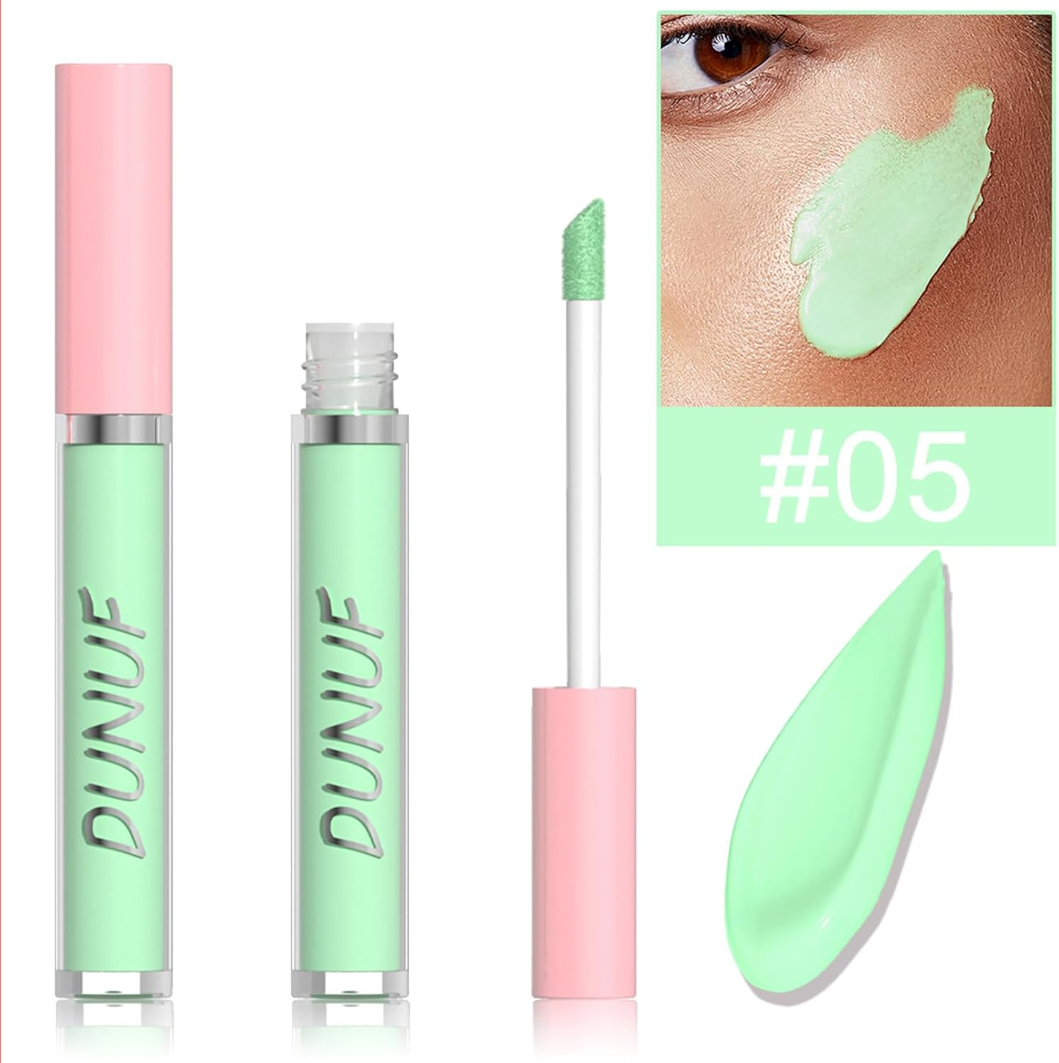 Enmart Liquid Concealer Set, 4 Shades Cream Foundation Concealer, 2.5G Each, Lightweight Makeup, Long Lasting & Full Coverage, Oil-Free, for Dark Circles, Redness & Blemishes, with 4Pcs Makeup Brushes