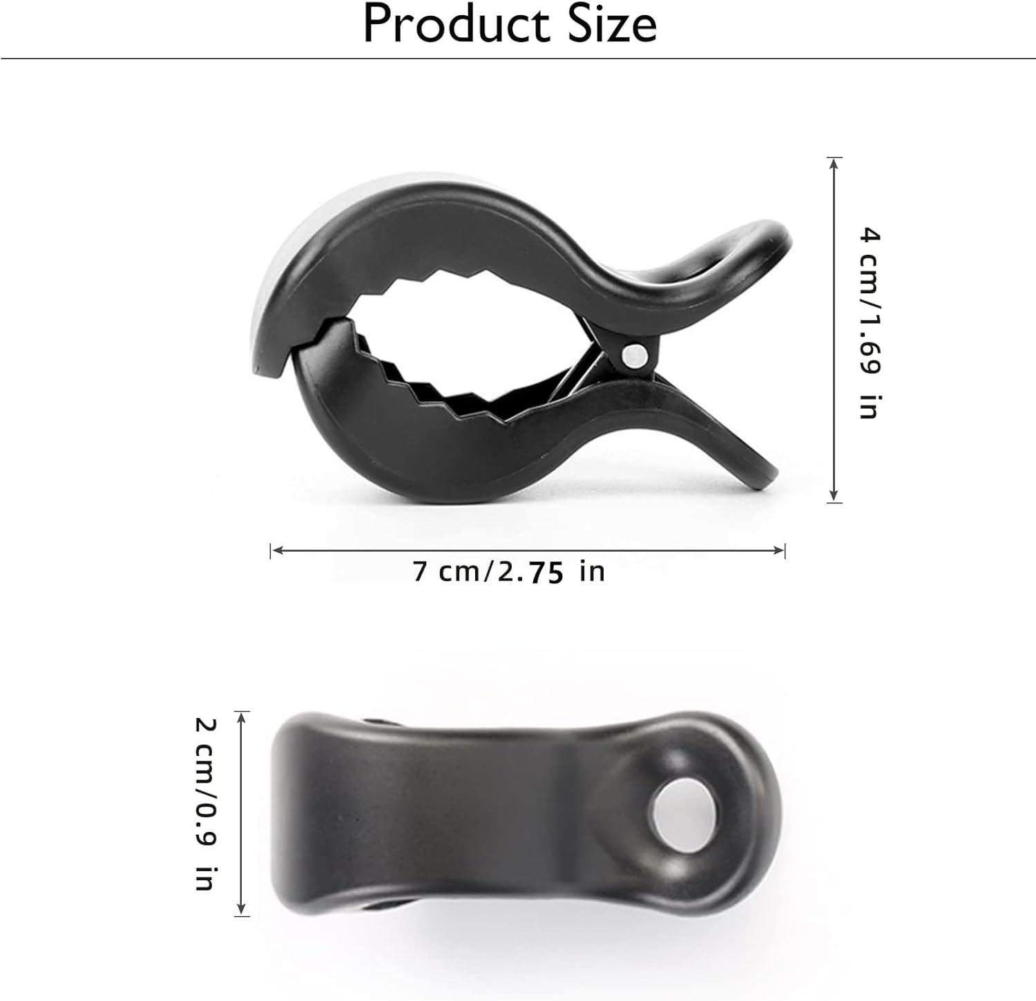 SYTHAK Stroller Pegs Clips,Universal Buggy Pram Pegs to Hooks Muslin and Toys Sun Shade to Canopy for Blanket Clamp, Car Seat Cover Clips, Pram Toy Holder, Nursing Cover.Black image number 1