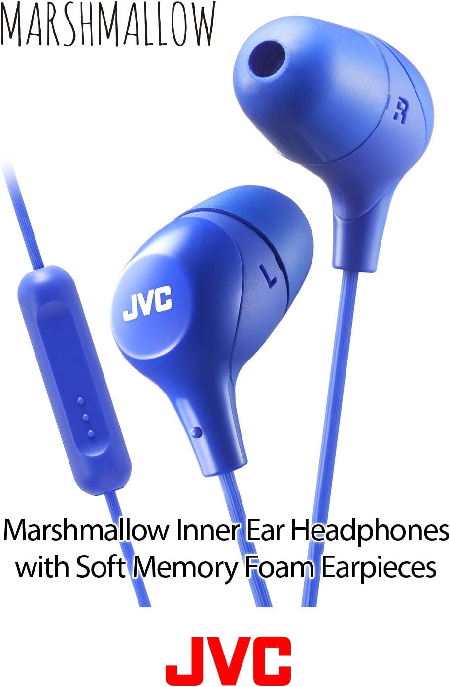 JVC HAFX38MP Marshmallow Earphones with Microphone & In-Line Remote (Pink) - Blue image number 3