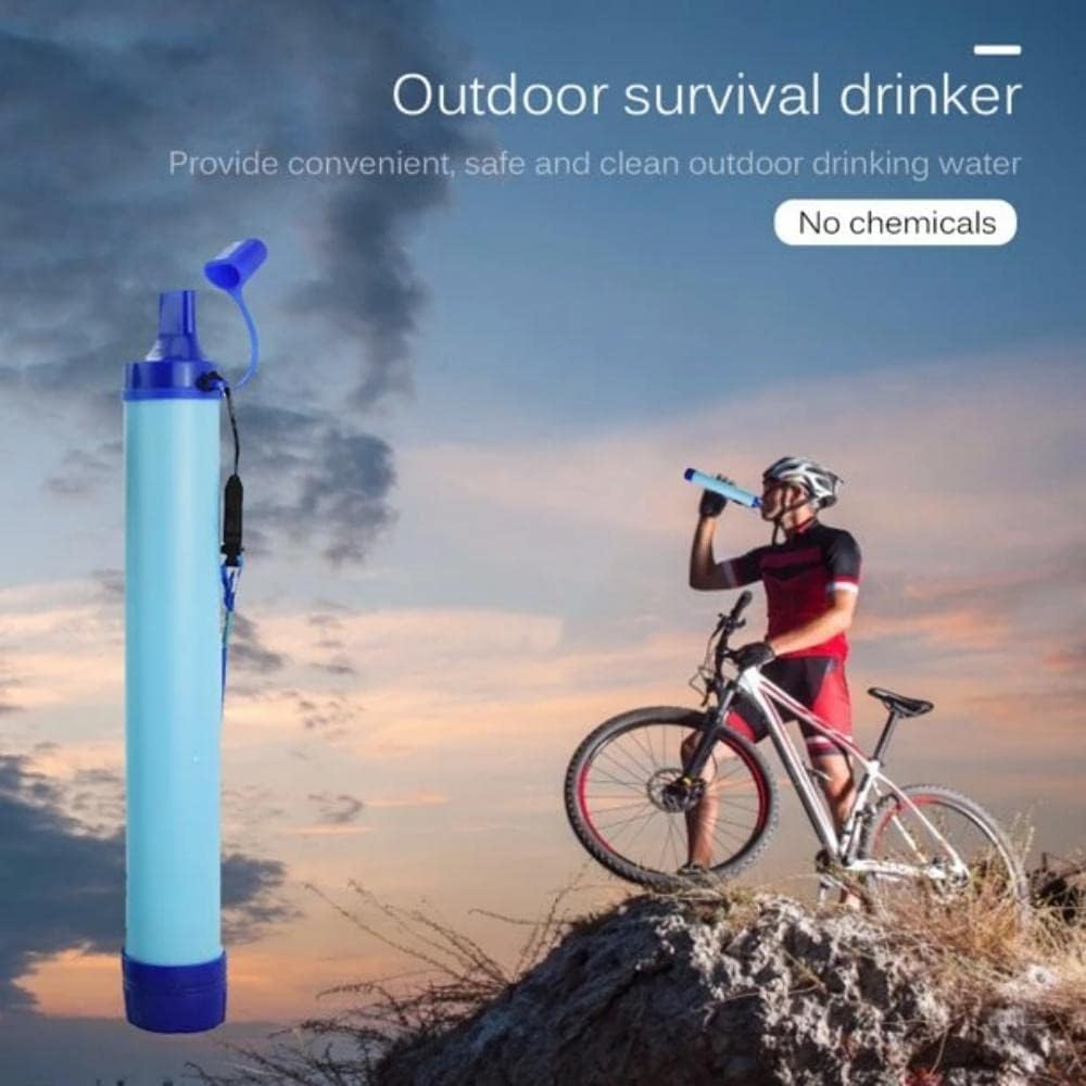 Personal Outdoor Water Filter Straw Outdoor Portable Filtration Emergency Survival Gear Water Solutions Tactical Gear for Hiking Camping Accessories Travel Hunting Fishing Outing Backpacking