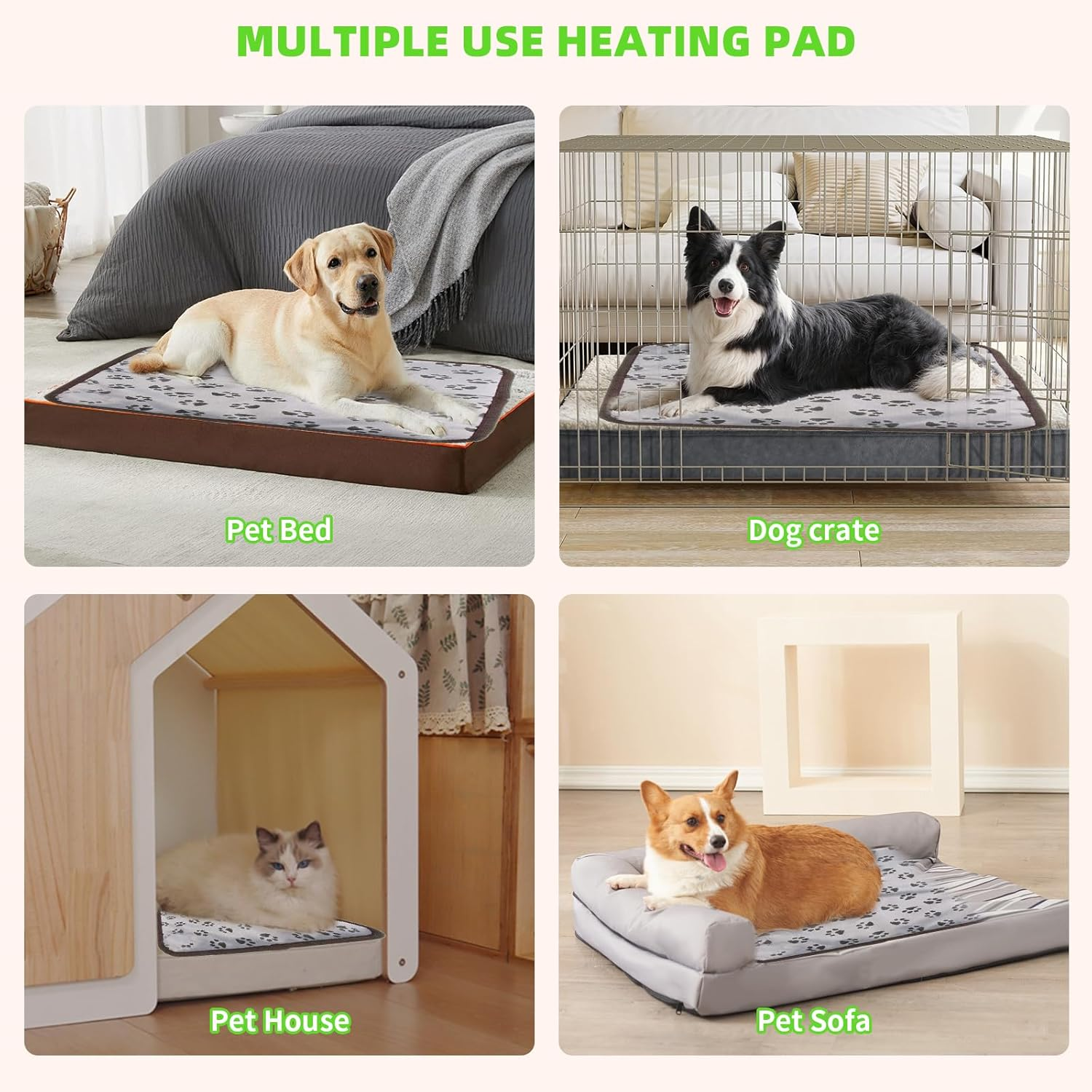 B-Qtech Pet Heating Pad, Electric Heated Pad for Dog Cat, Warm Mat Waterproof Dogs Cats Beds with Constant Temperature, Comfortable Heater Heater Blanket Puppy and Kitten (17X17 In) image number 4