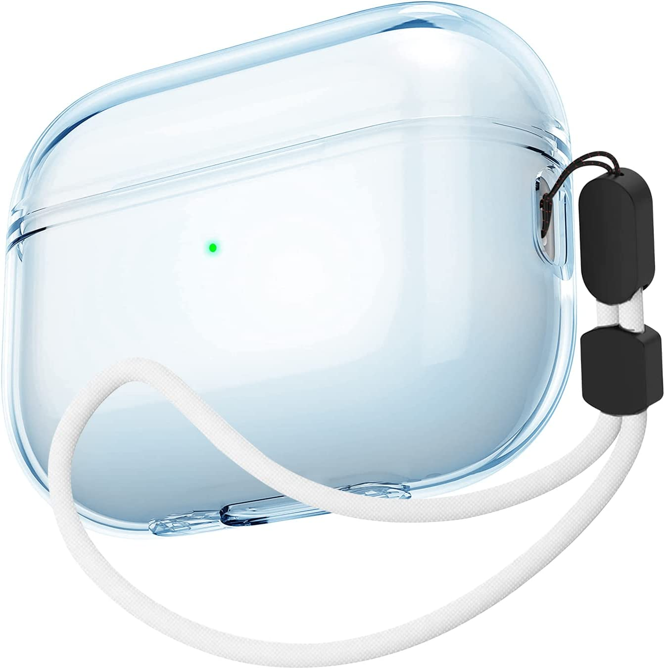 Aircawin for Airpods Pro 2 Case Clear,Shockproof Clear Case for Airpods Pro 2Nd Generation Case Cover 2022,Soft TPU Transparent Drop Protection Case with Strap and Cleaning Pen for Airpods Pro 2-Clear