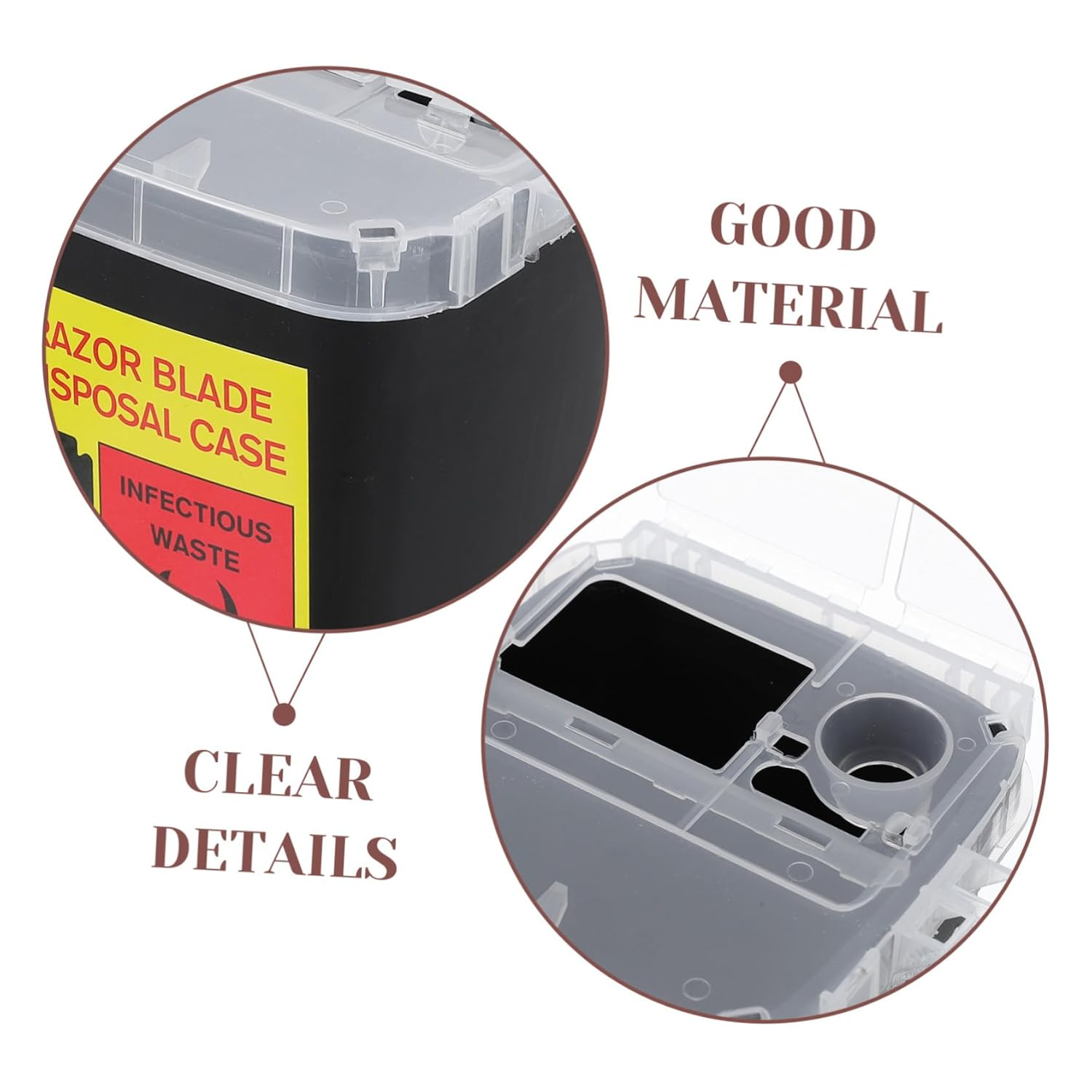 MUCKLILY 2Pcs Blades Storage Boxes for Razor Double-Edged Razor Blade Disposal Case Barbershop Supplies Sharps Container image number 2