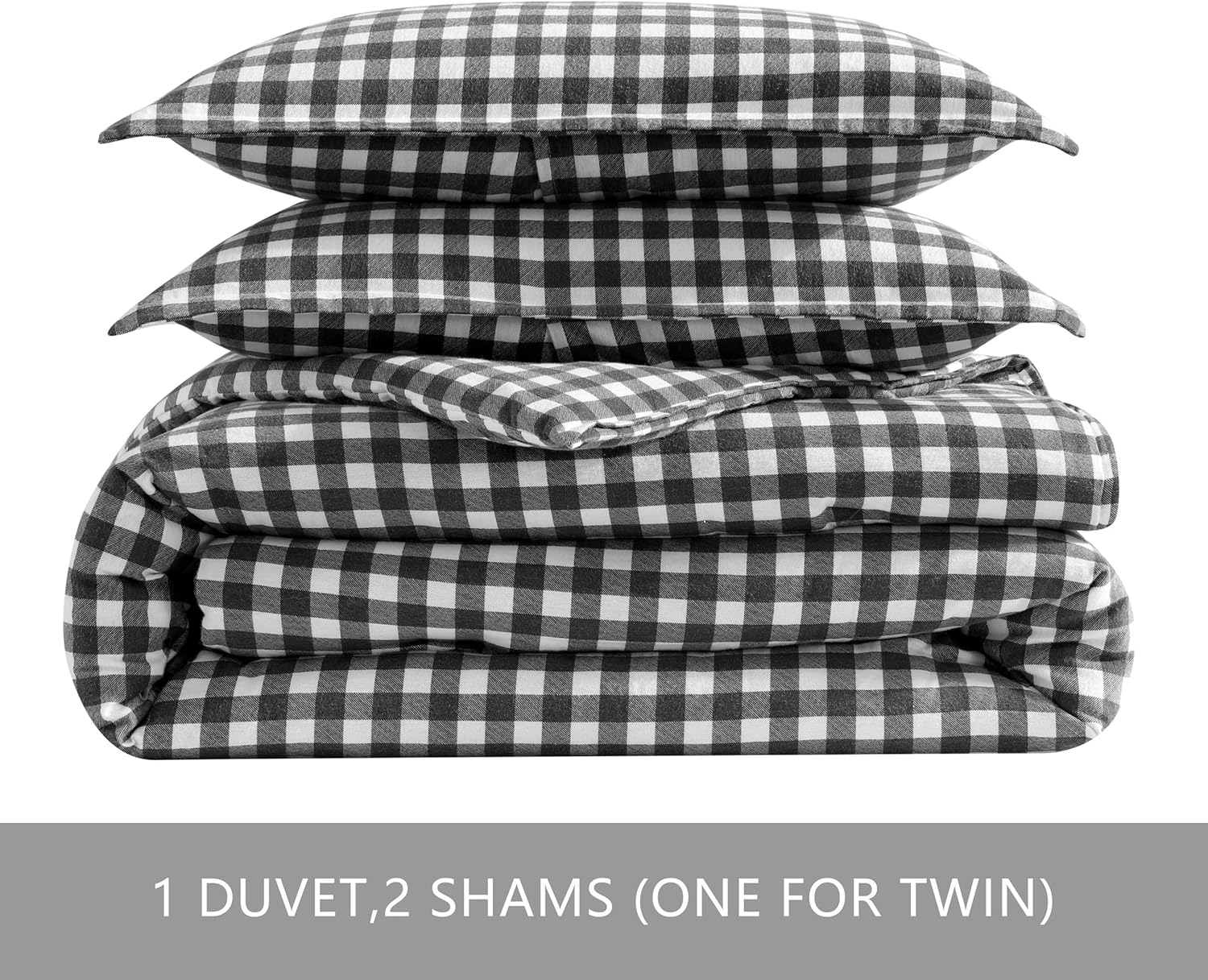Eddie Bauer - Queen Duvet Cover Set, Reversible Flannel Bedding with Matching Shams, Home Decor for Colder Months (Preston Grey, Queen)