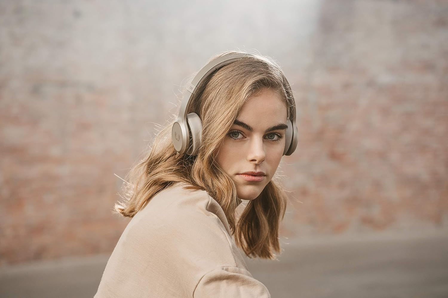 Fresh 'N Rebel Bluetooth On-Ear Headphones with Active Noise Cancellation, 30 Hours Playtime, Fast Charge, Microphone, Foldable, Comfortable Fit and Comfortable - Code ANC (Silky Sand) image number 2