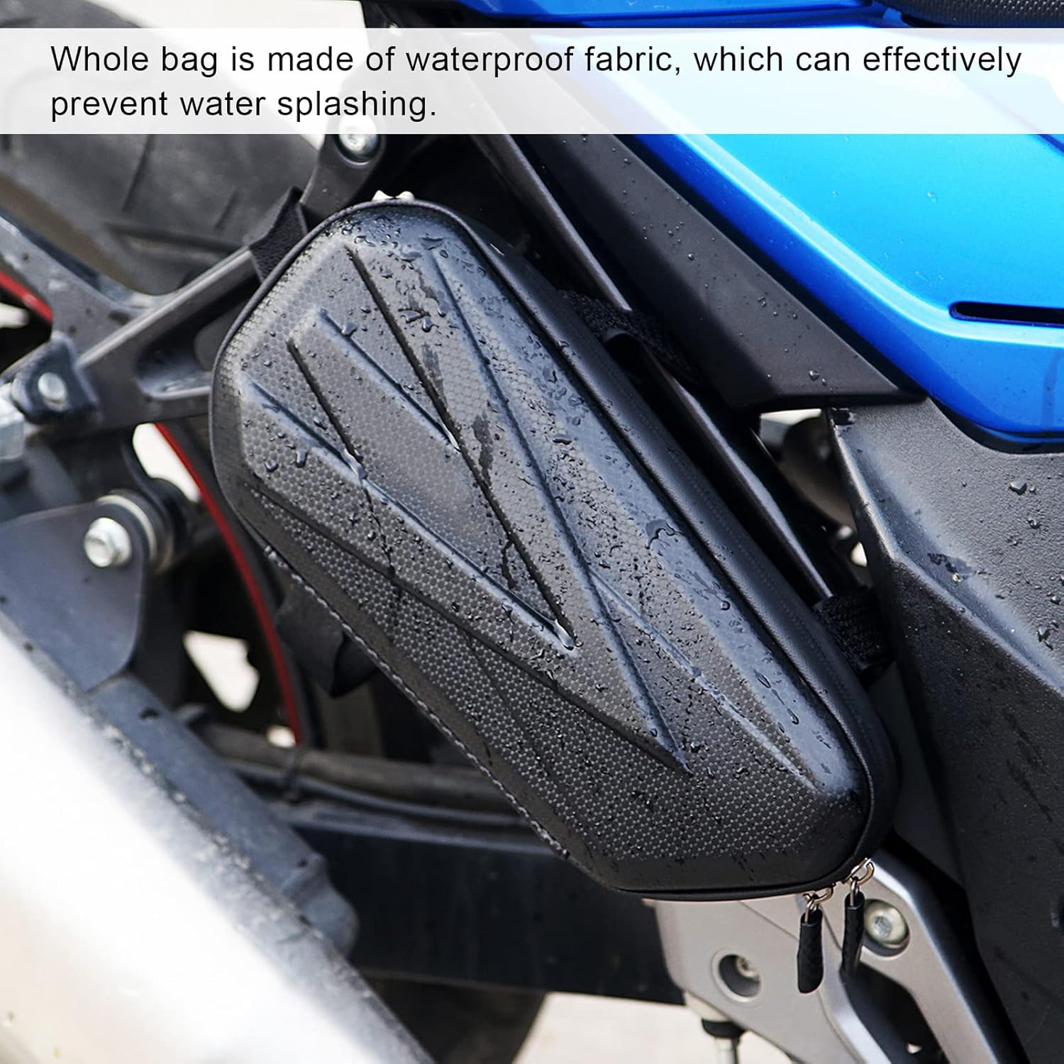 OUKENS Motorcycle Side Bag - EVA Waterproof Triangle Bag with Double Sealing Zipper, Fashionable Hard Shell Side Hanging Bag for Bike image number 5