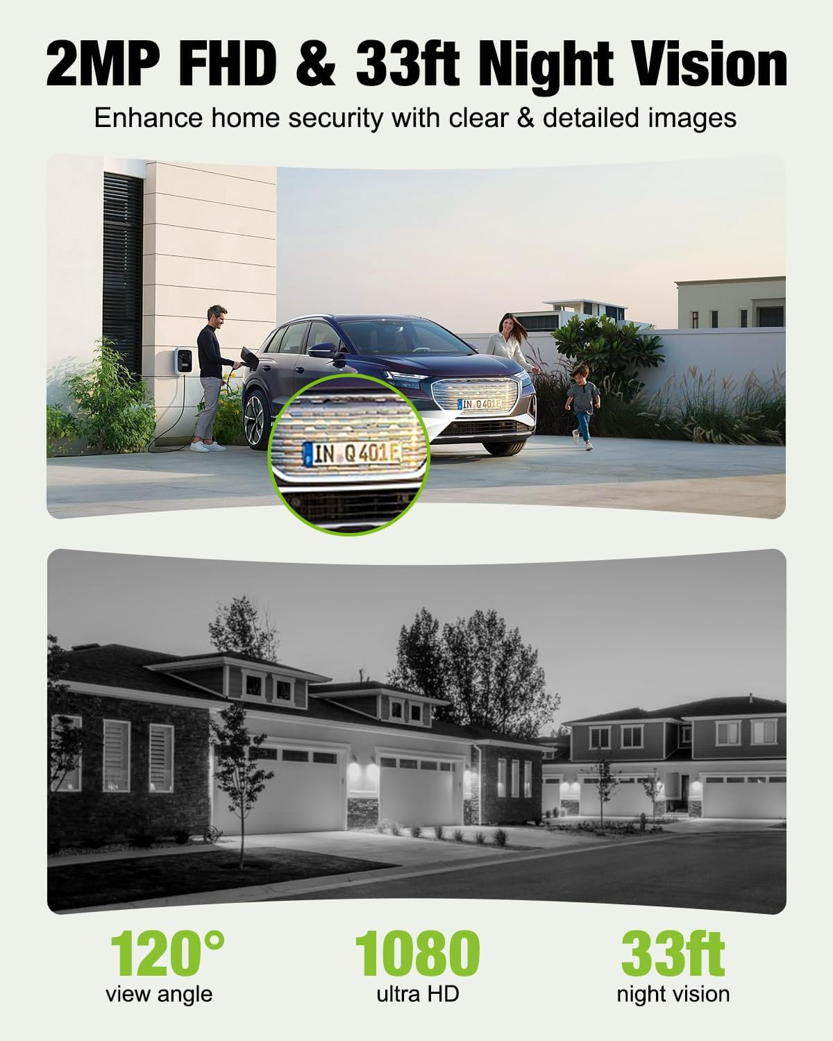 MUBVIEW Doorbell Camera Wireless with Chime, Video Doorbell - No Subscription, Voice Changer, Motion Zones, 1080HD, PIR Human Detection, 2.4Ghz Wifi, Battery-Powered Smart Doorbell - J9Plusw image number 2