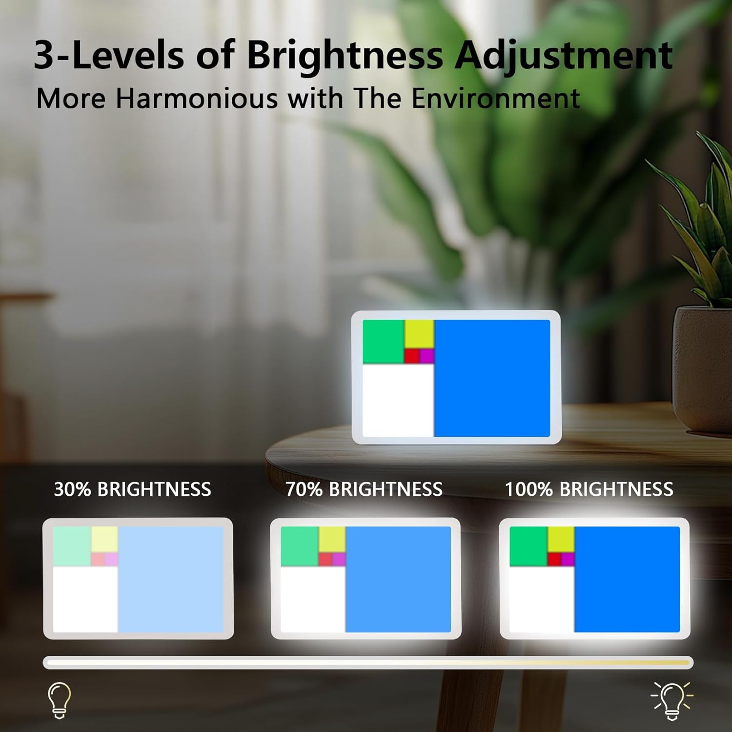 Fibonacci Math Desk Clock - Dynamic Color Display Timepiece with Bluetooth Sync, Dimmable LED Home Office Decor, Educational STEM Adults & Math Enthusiasts