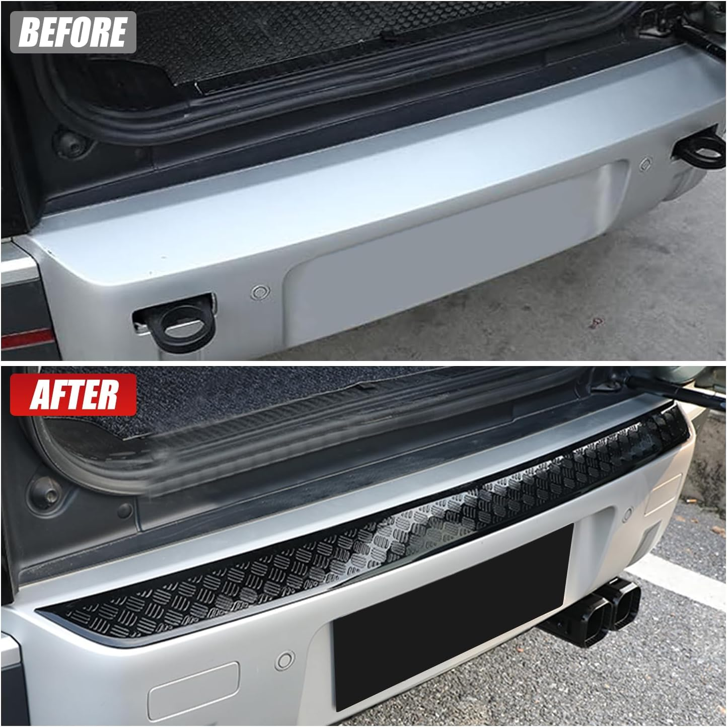 Rear Bumper ABS Black Body Anti-Scratch Protection Cover Trim Kit Compatible with 2020-2025 Land Rover Defender 110 130 Decoration Armor Sticker Trim Exterior Accessories image number 3