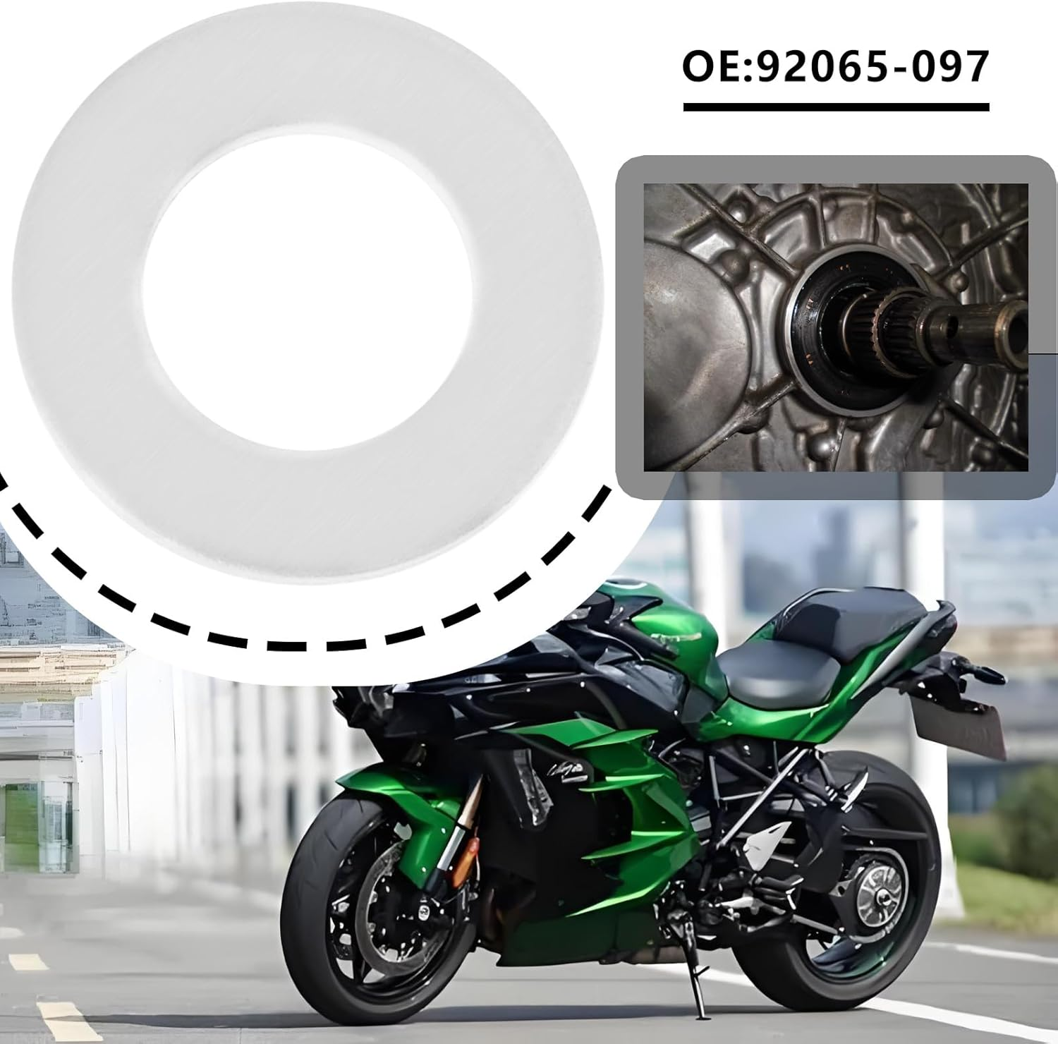 20PCS Oil Drain Plug Gaskets Compatible with Kawasaki Ninja H2 SX (ZX1002PPFNN)/W800 (EJ800EPFNN) OE 92065-097 Outer Diameter 22Mm Inner Diameter 12Mm Height 2Mm Aluminum image number 3