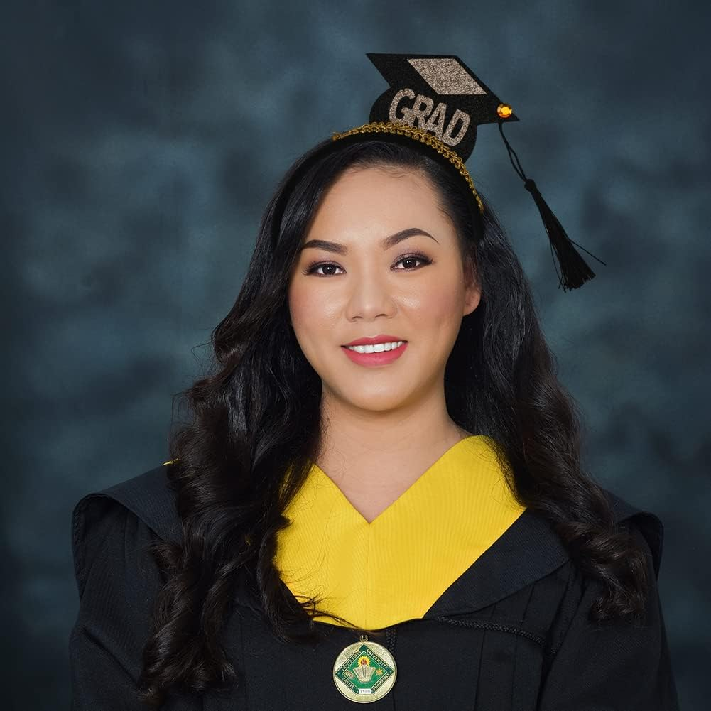 Graduation Cap Headband with Tassel for Women Men Mini Grad Headbands for Girls Boys Graduation Hair Accessories for Graduation Party Supplies Decorations image number 5