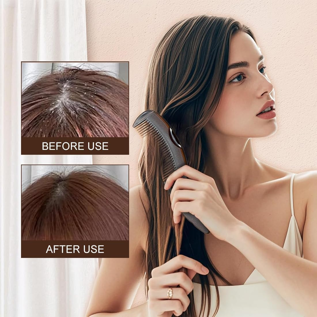 2 Piece Hollow Tooth Comb for Dandruff, Energy Massage Comb, Clean Hair, Comfortable Scalp with Scratching Handle, Scalp Care Comb for Men and Women, Suitable for Outdoor Athletes and Travelers