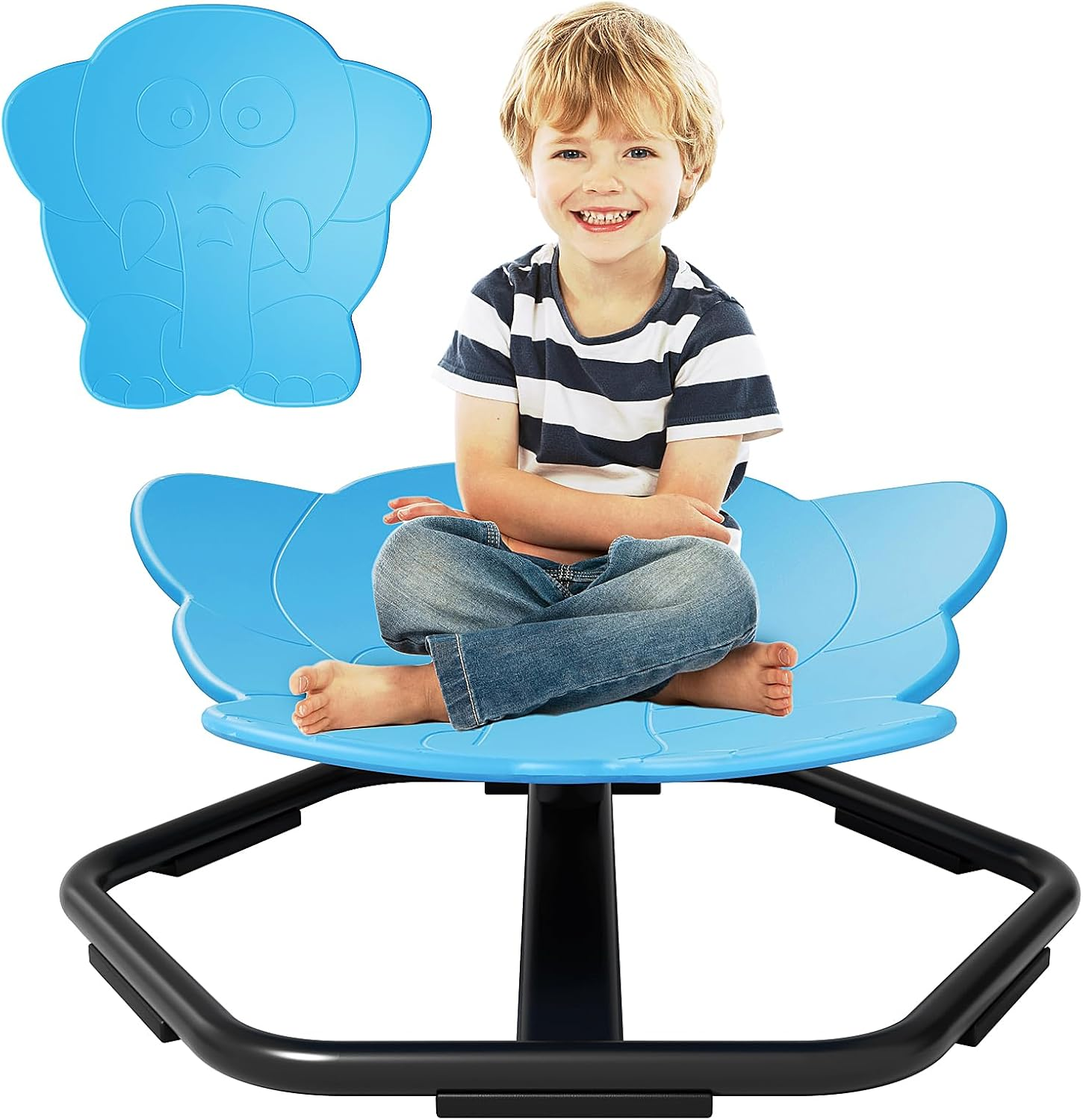 FAYDUDU Spinning Chair for Autism, Elephant Swivel Chair for Kids, 360&deg; Spinning Seat, Autism Sensory Equipment, Spinning Carousel Chair, Sensory Balance Toys for Boys Girls Birthday (Orange)