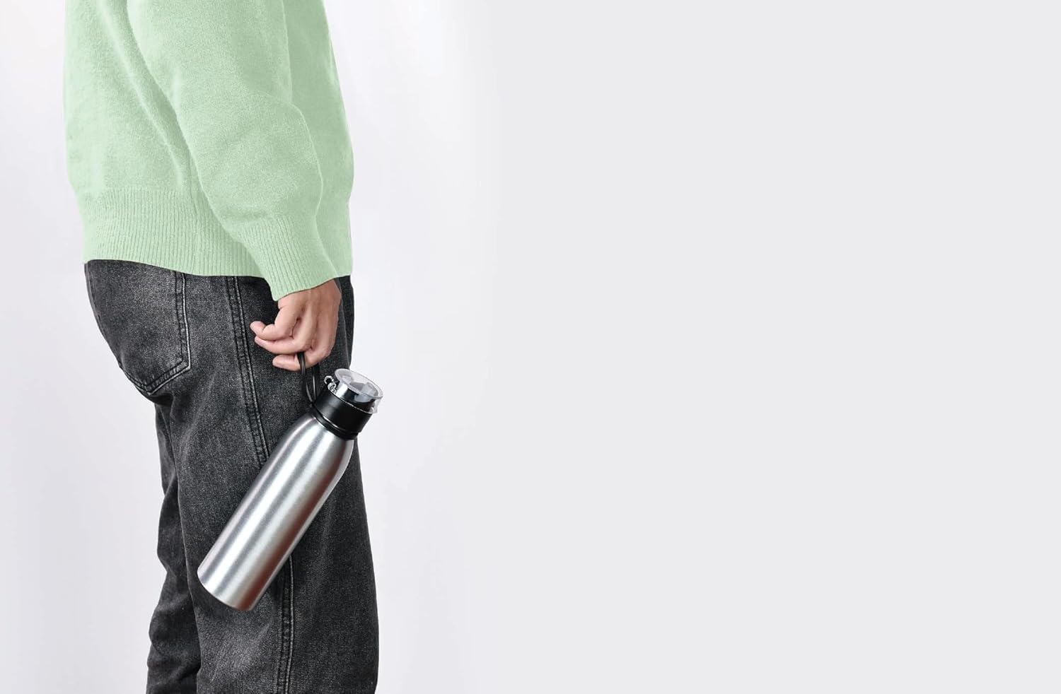 Kakusee AL-01 Aluminum Water Bottle, Mug Bottle, 20.3 Fl Oz (600 Ml), Diameter 2.6 X Width 4.3 X Height 9.5 Inches (6.6 X 11 X 24.2 Cm) image number 2