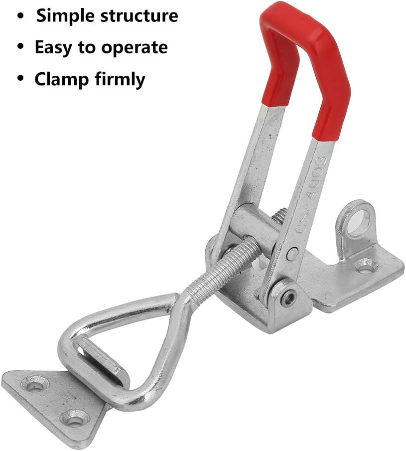 Joyzan Pull Latch, Toggle Clamp Latch Tool Box Latches Buckle Clamps Steel Catch Clip Tire Carrier Jig Wood Smoker Heavy Duty Large Holding Capacity for Industrial Equiipment Boxcar Lid Door, Silver image number 1