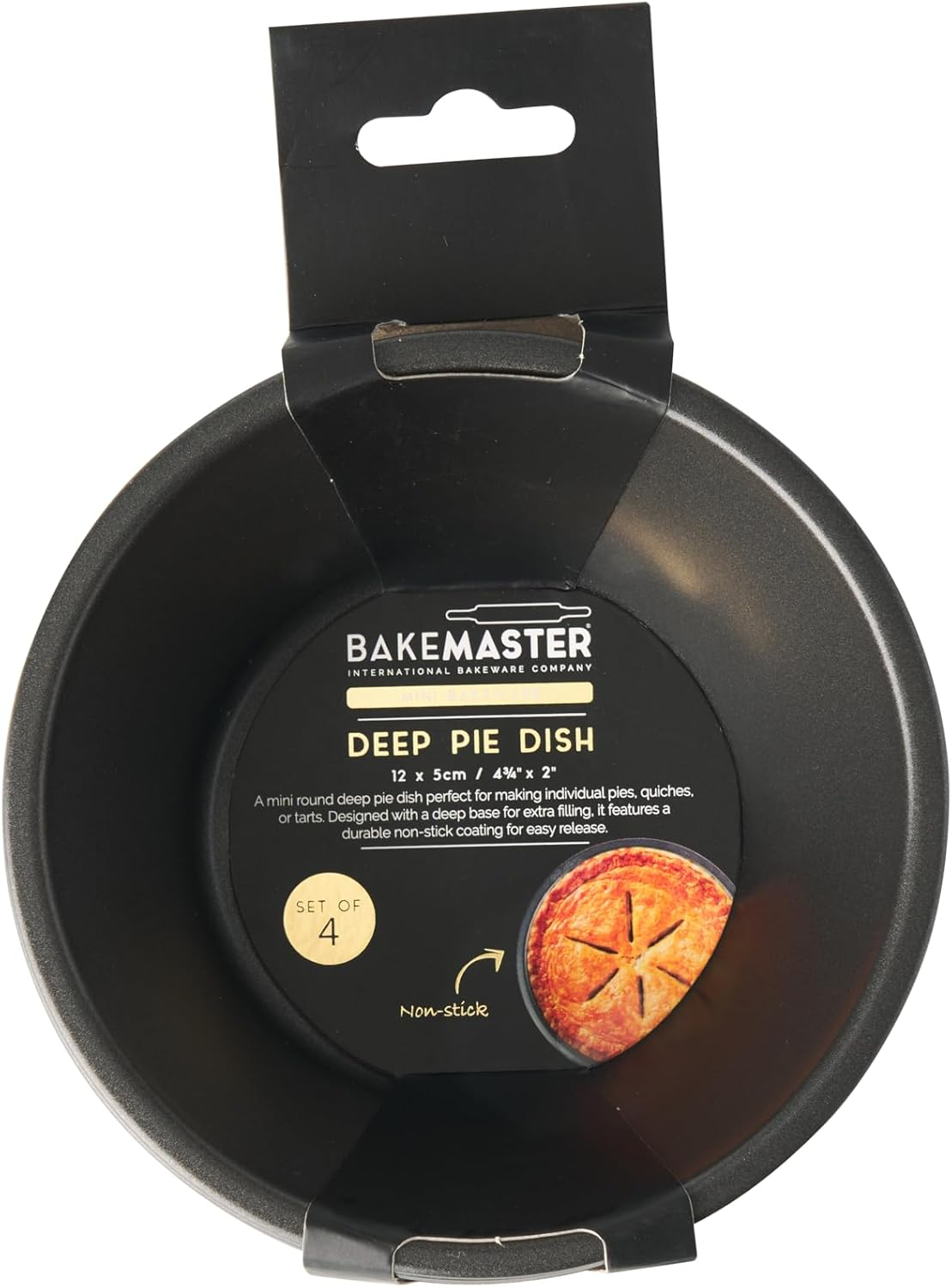 Bakemaster Deep Pie Dish Set of 4, 12 X 5Cm - Non Stick image number 2