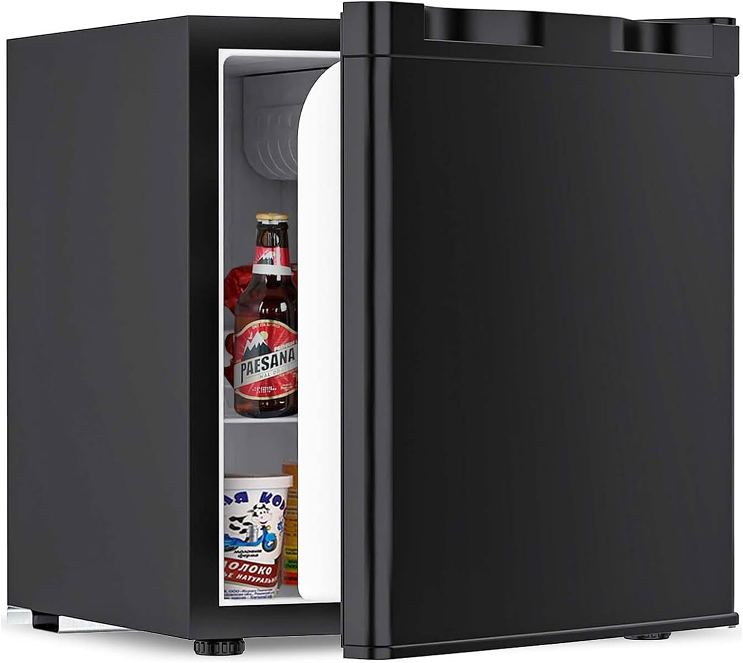 Compact Refrigerator, 48L Portable Mini Bar Fridge with Freezer, Adjustable Temperature, Removable Basket, Ideal for Cars, Road Trips, Home, Offices, and Dorms | Black image number 6