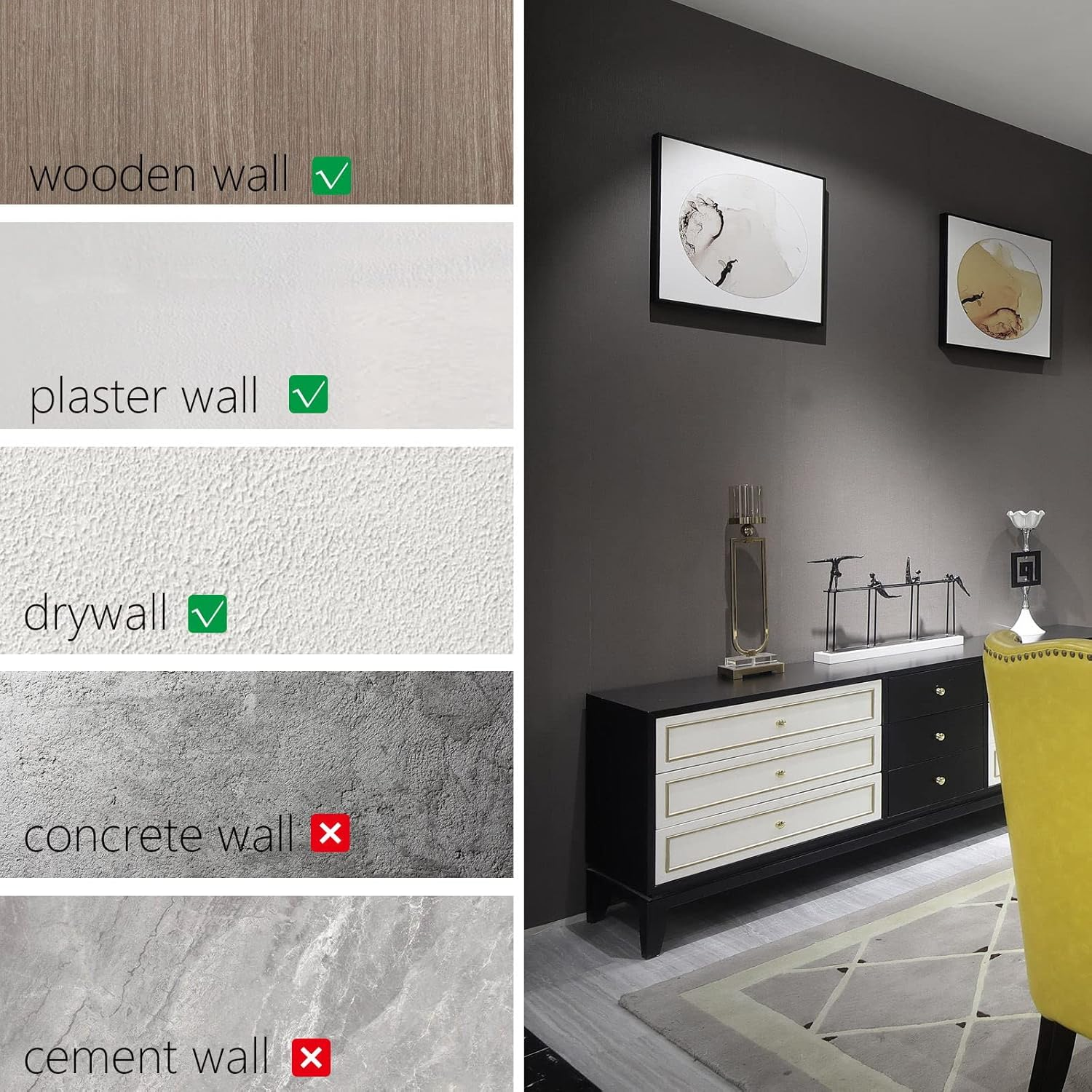 Picture Hanging Kit ， 10-100Lbs Heavy Duty Picture Hangers ，140Pcs Golden Picture Hanging Hooks，Picture Hooks Hardware for Picture Frame, Painting，Portraits , Mirror