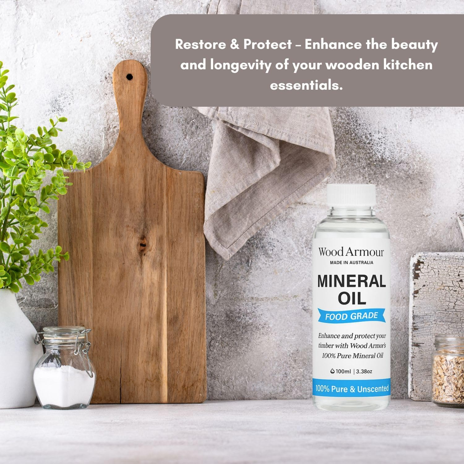 Chopping Board Oil Food Grade Mineral Oil, for Wooden Cutting, Bowls, Butcher Blocks, Utensils and More, Cutting Board - Australian Made (100Ml) image number 5