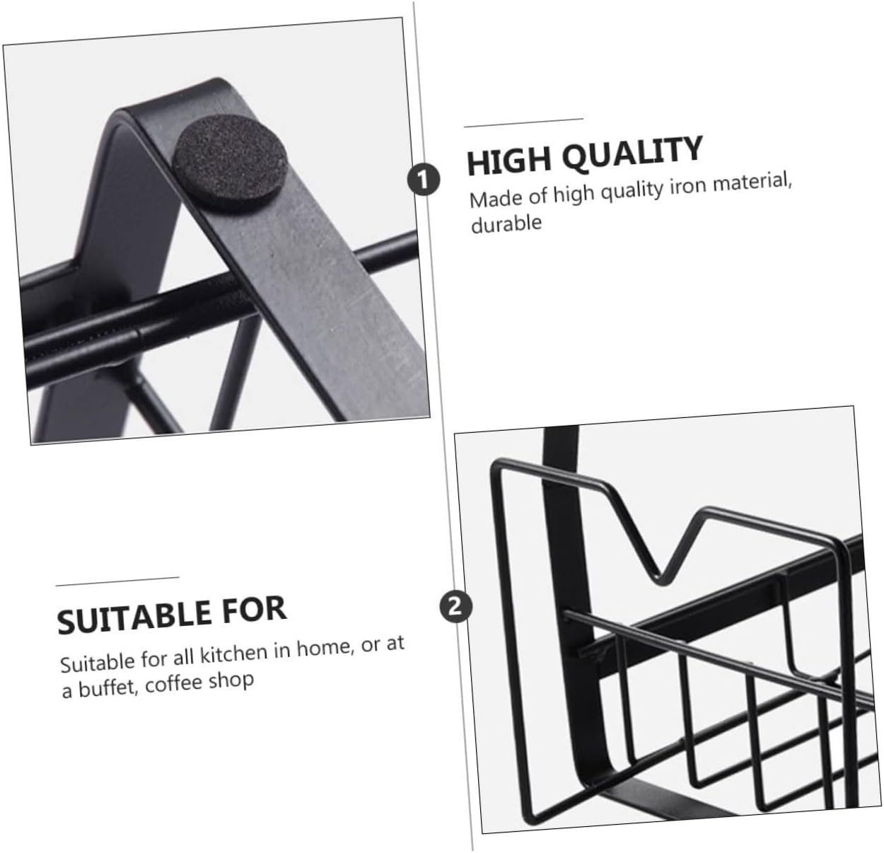 Cabilock Iron Spice Rack for Kitchen Storage Sauce Rack Home Organization for Countertop Display image number 5