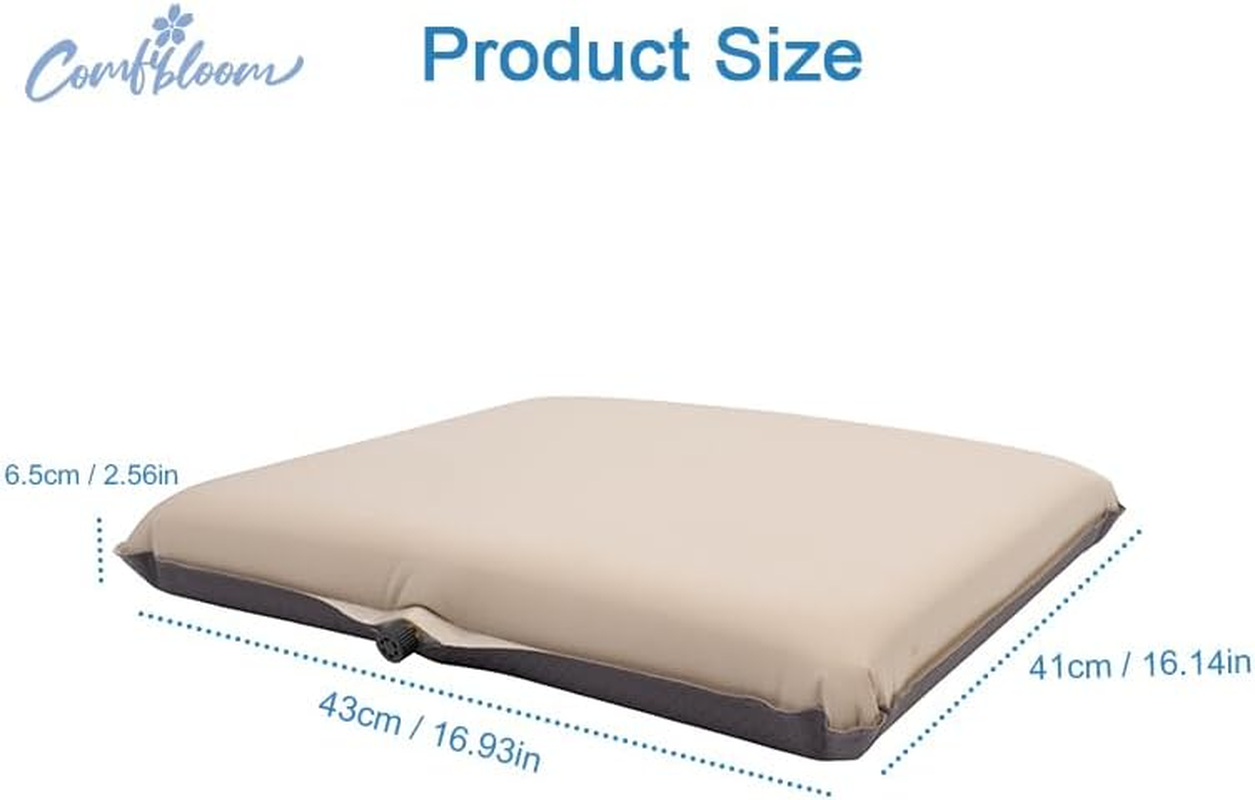 2Pcs Self-Inflating Outdoor Foam Seat Pad, Travel Cushion,Seat Cushion for Hiking, Camping, or Simply Relaxing Outdoors Water-Resistant, Non-Slip Base, (Beige) image number 1