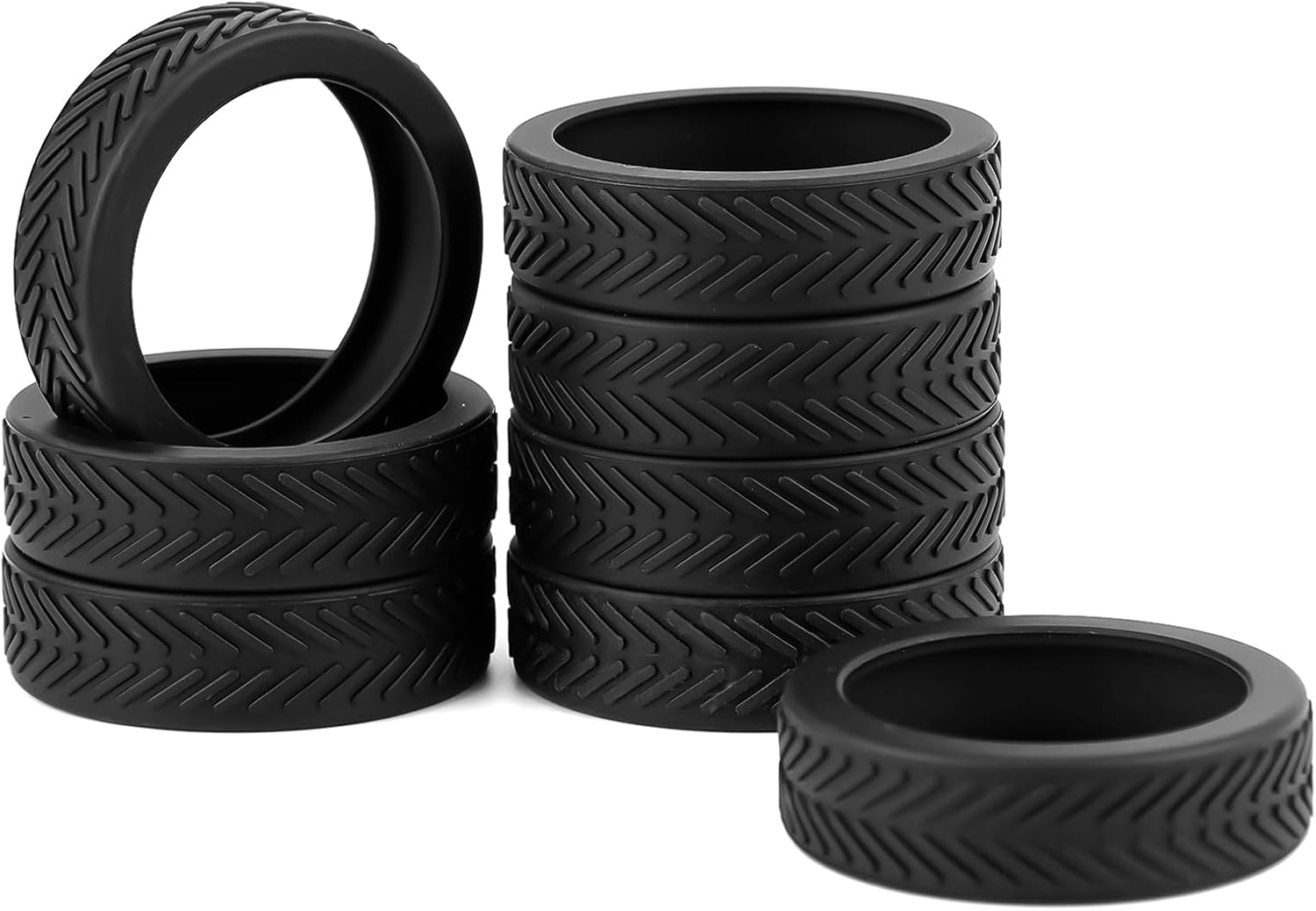 8Pcs Silicone Luggage Wheel Covers, Anti-Skid Suitcase Wheel Protector Covers Replacement, Noise-Proof Luggage Wheel Protection Caster Accessories for Most 8-Spinner Wheels Luggages, Black, image number 5