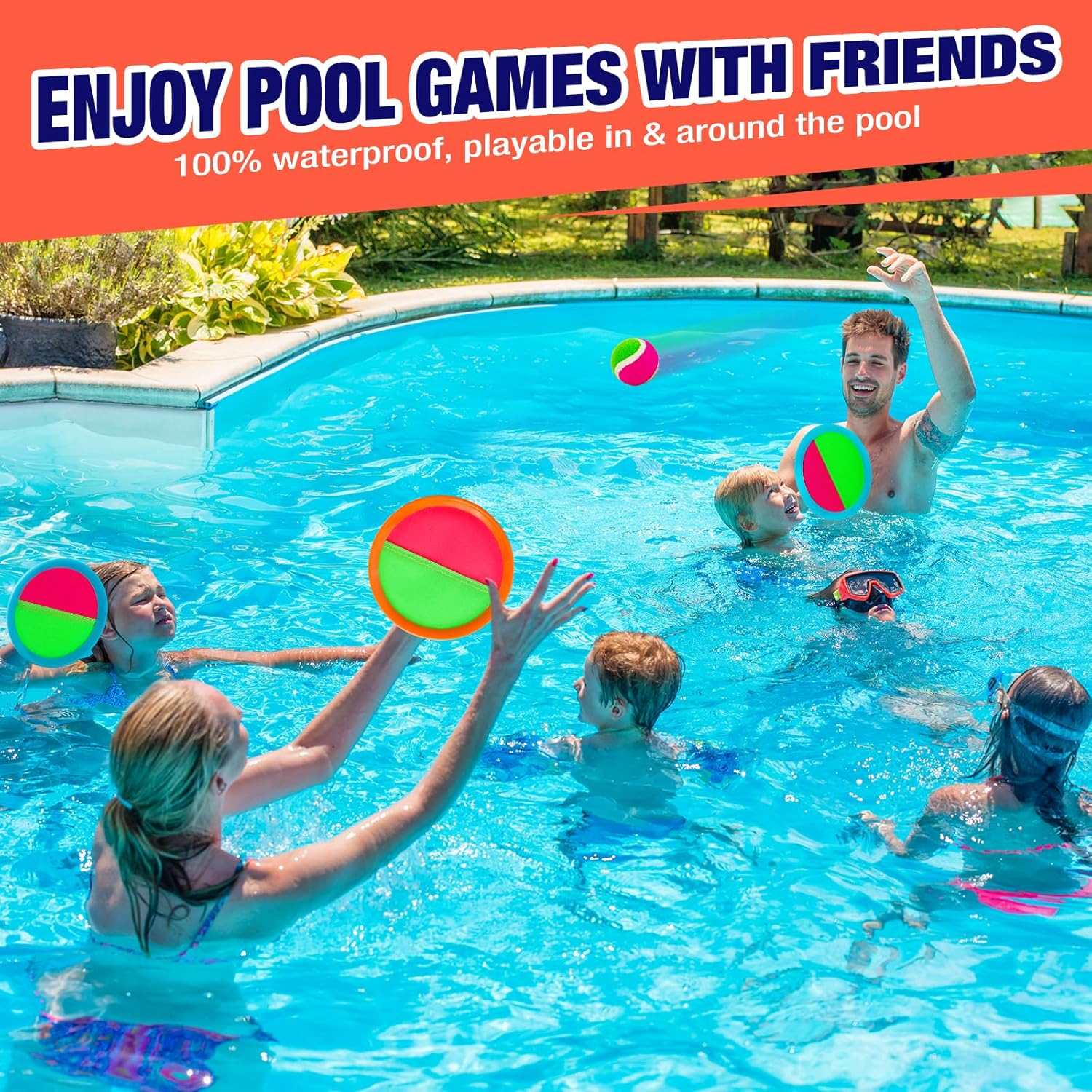 Kids Toys Toss and Catch Game Set, Ball Sports Games with Paddles Balls and Storage Bag, Classic Outdoor Games, Beach Games, Yard Games Suitable for Kids Gift Ideal