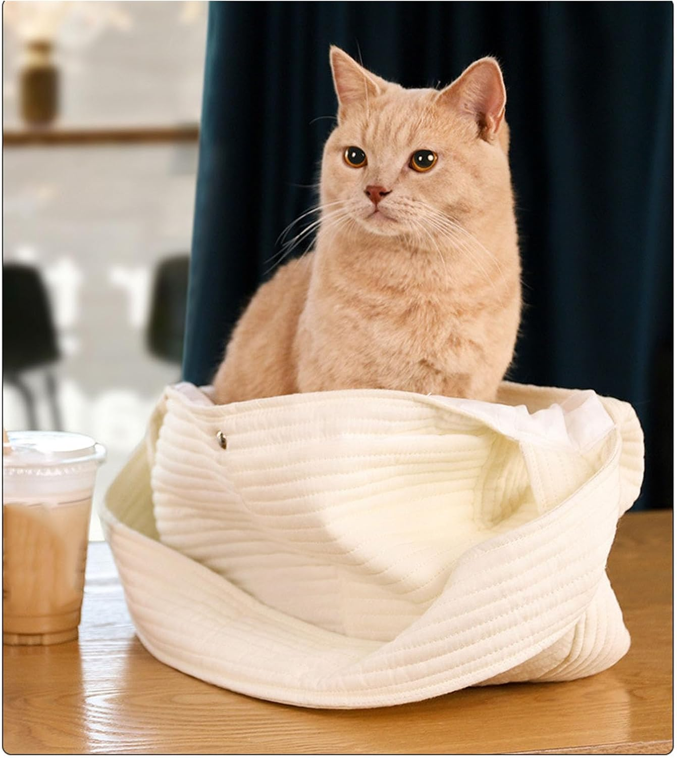 Cat Sling Carrier, Large Space Cat Carrying Bag Comfortable Multifunction for Travel image number 4