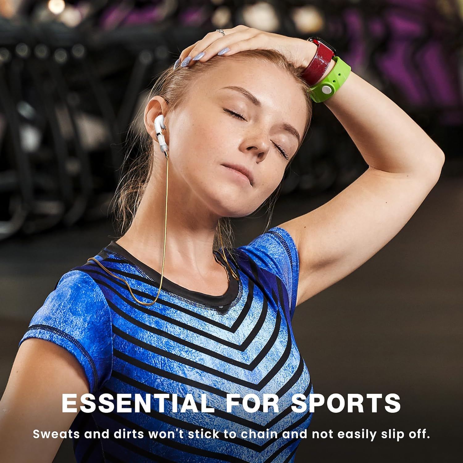 Anti-Lost Neck Strap for Airpods, Strong Magnetic Necklace Holder String, Sports Lanyard for Headphone Compatible with Airpods 1&2 /3Rd /Pro/Pro 2 S Gold image number 2