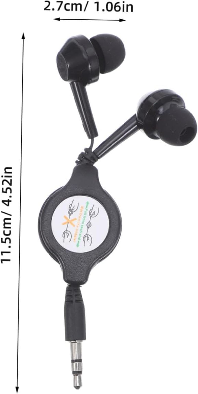 Kisangel 2Pcs Double-Pull Retractable Earphones Wired Earbuds Ear Earphones for Running Sport Headphones 5V Lightweight Design for Mobile and Laptop Use image number 5