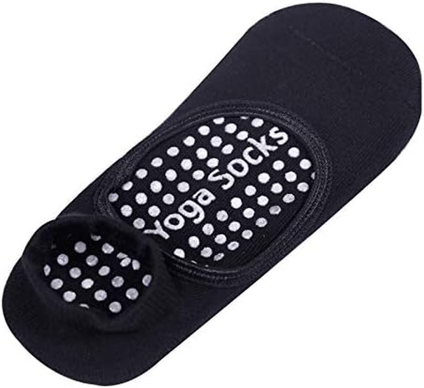 1Pairs Black Yoga Socks Non Slip Massage Pilates Ballet Sock with Grip Exercise Gym