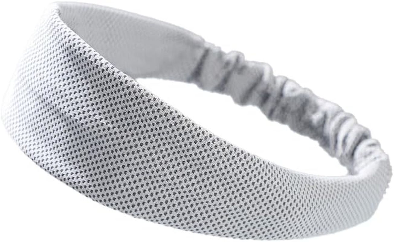 Unisex Cooling Sports Headband, Moisture Wicking Non-Slip Sweatband for Running, Yoga, Gym, Fitness - Men Women Adjustable Athletic Headband - Black image number 4