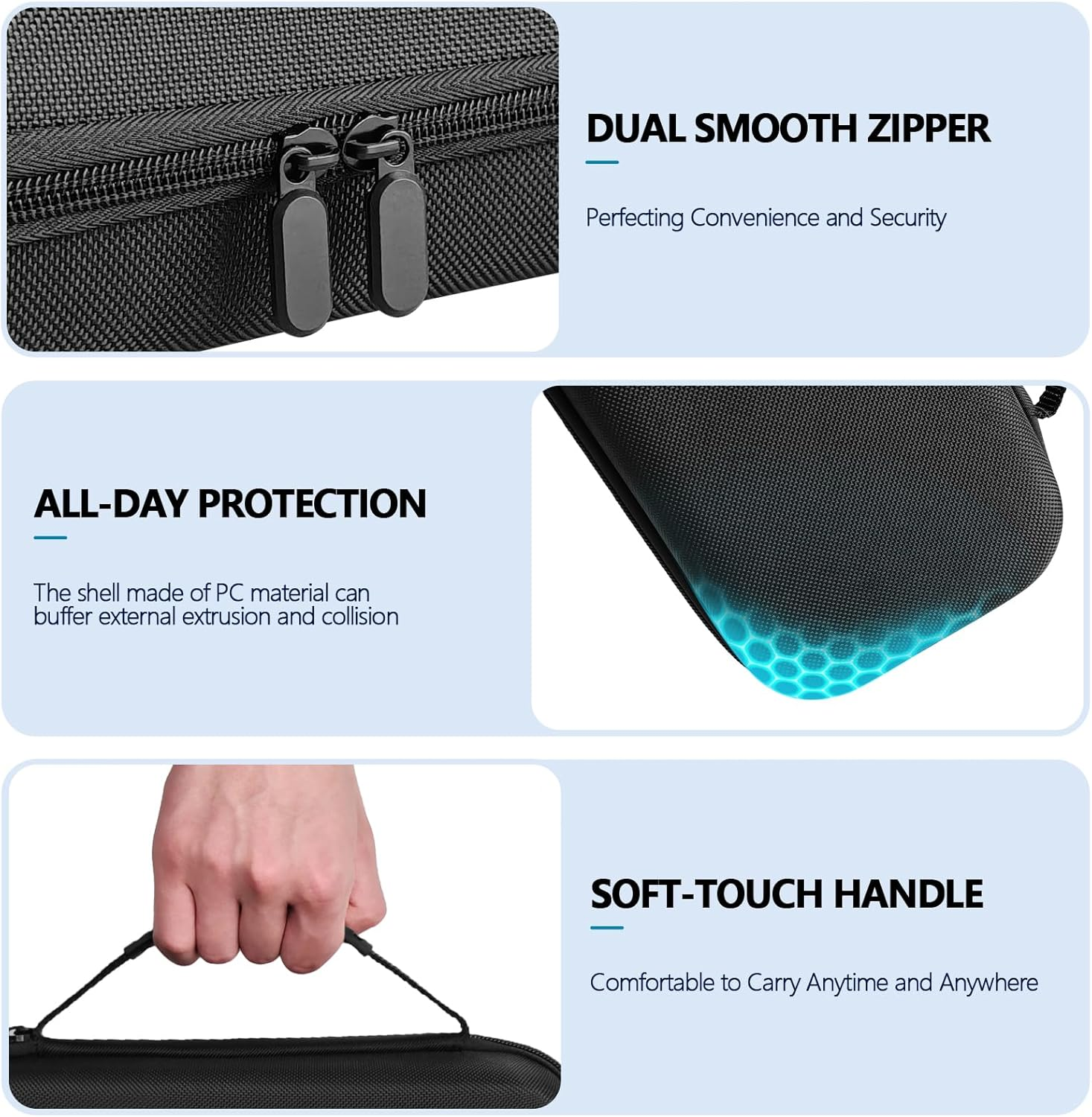 TUCANA Carry Pouch Case Compatible with Nintendo Switch 2 (2025), Switch 2 Portable Hard Travel Case with Pockets and 20 Game Cartridges for Switch 2 Accessories, Black, Solide