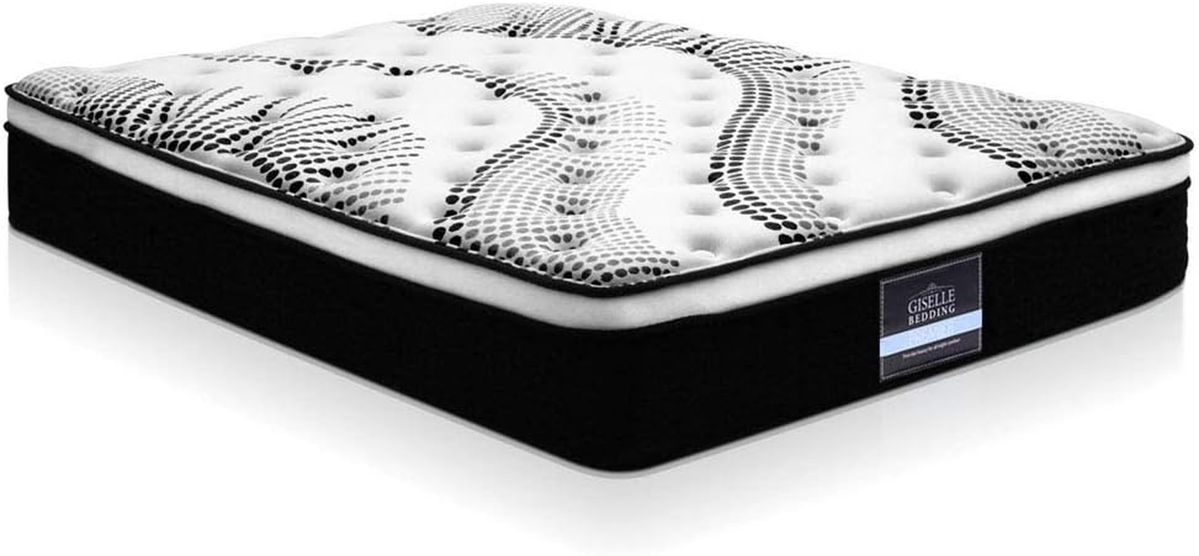 Giselle Bedding Double Mattress Bed Mattresses Innerspring Foam 32Cm Thickness, with 5-Zone Pocket Spring System and Breathable Euro Top, 5Yrs Warranty, Medium Firm, White + Greywith Vacuum Packed image number 6