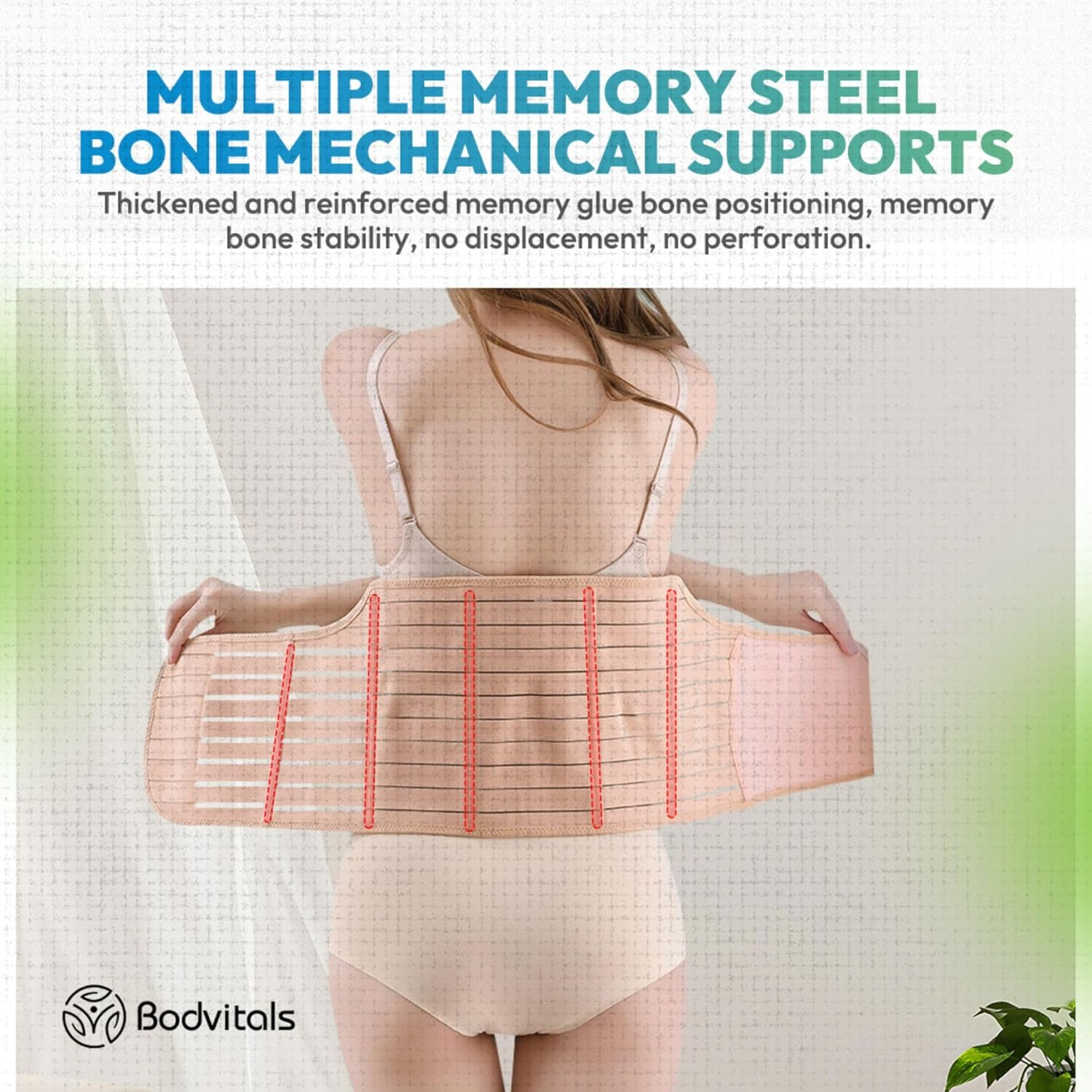BODVITALS 3-In-1 Postpartum Belt | after Delivery Belly/Waist/Pelvis Shapewear | Tummy Control Slimming Girdle | Body Shaper Belt for Postnatal Recovery, C-Section, and Pelvic Support (Beige, L) image number 4