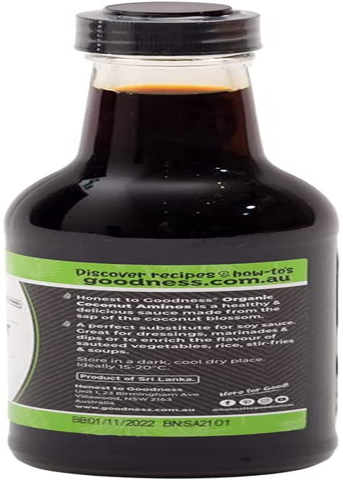Honest to Goodness, Organic Coconut Aminos, 250 Ml - Delicious Soy and Wheat-Free Alternative Seasoning Sauce. Made from Hand-Harvested Organic Coconut Blossom Sap. image number 2