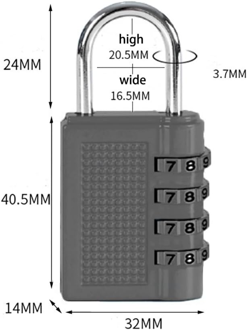 3 Pcs Combination Lock 4 Digit Outdoor Waterproof Padlock For, Sports Locker, Fence,School Gym Locker, Hasp Storage,Toolbox, Gate, Case
