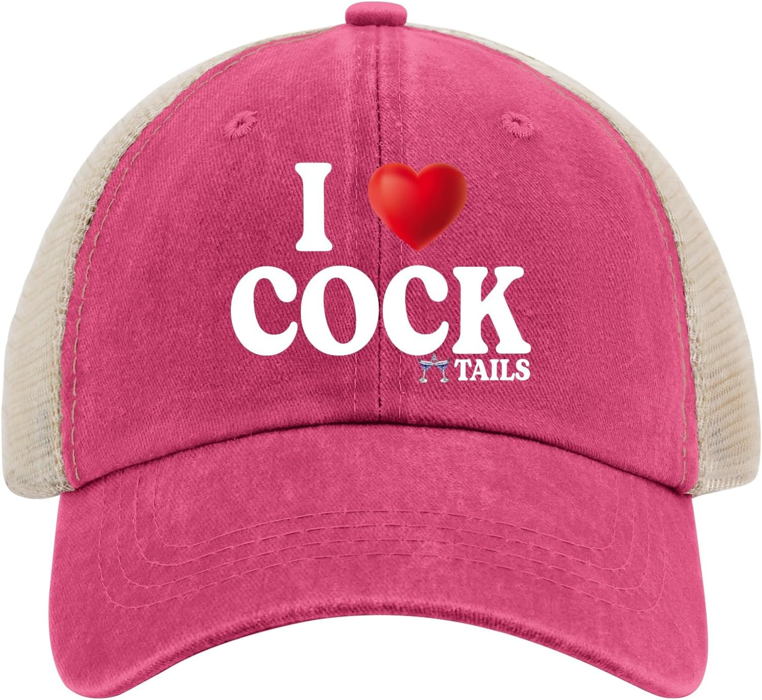 I LOVE COCKTAILS Hat Trucker Hat Men Funny Mesh Hats for Summer image number 3