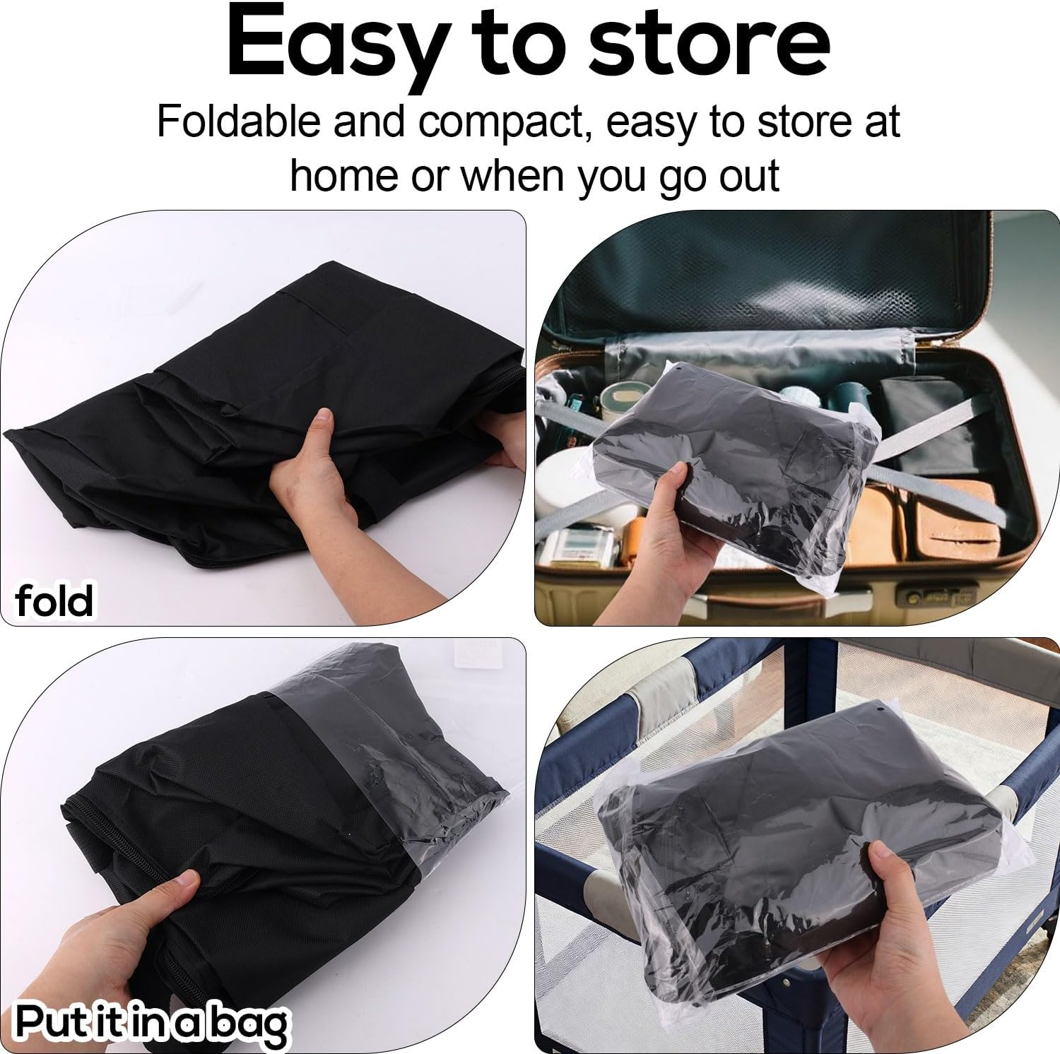 Carry Bag for Graco Pack N Play, Oxford Cloth Foldable Duffle Bag with Zipper and Handle for Travel and Storage image number 4