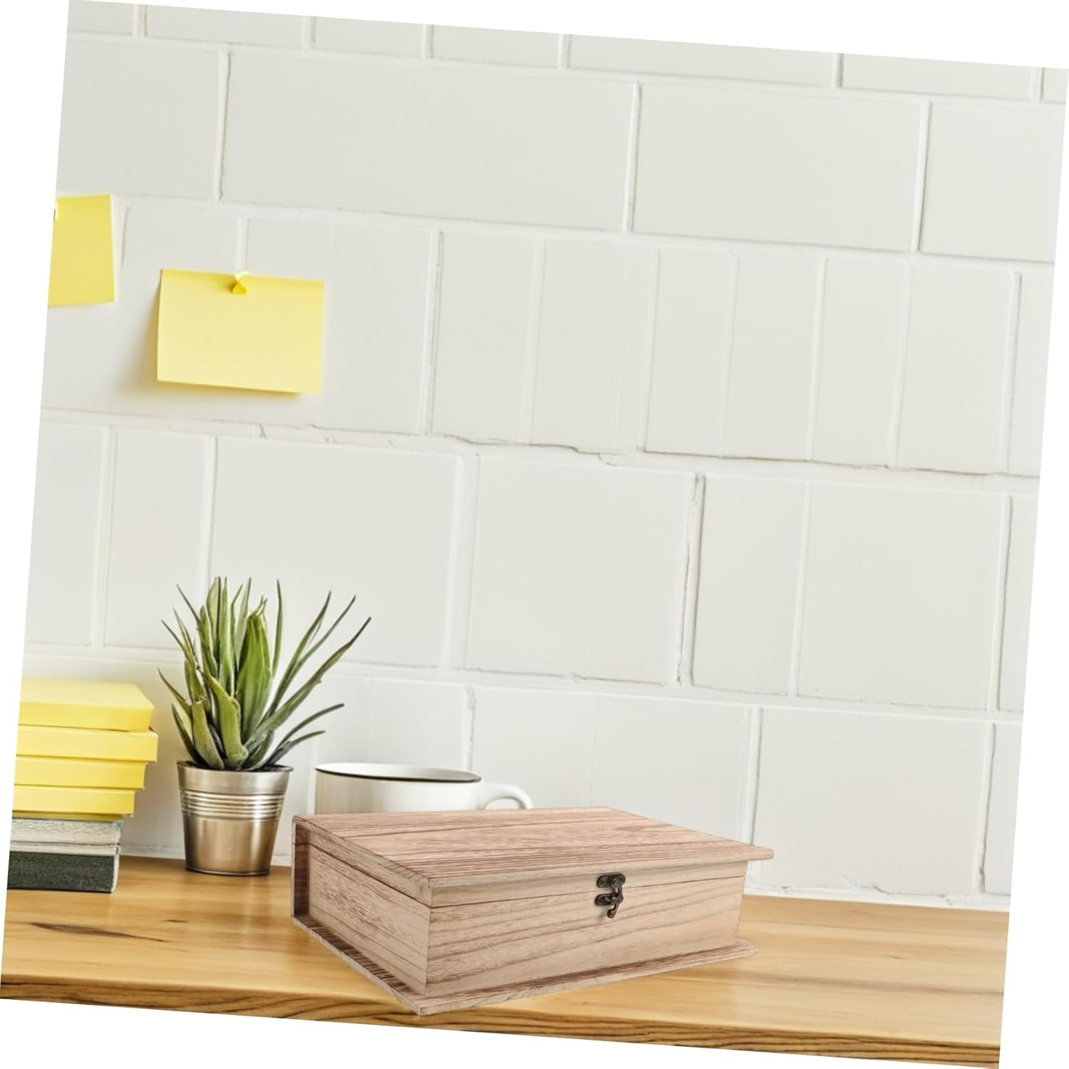 2Pcs Jewelry Storage Box Unfinished Wooden Keepsake Organizer Wooden Bible Storage Box image number 5